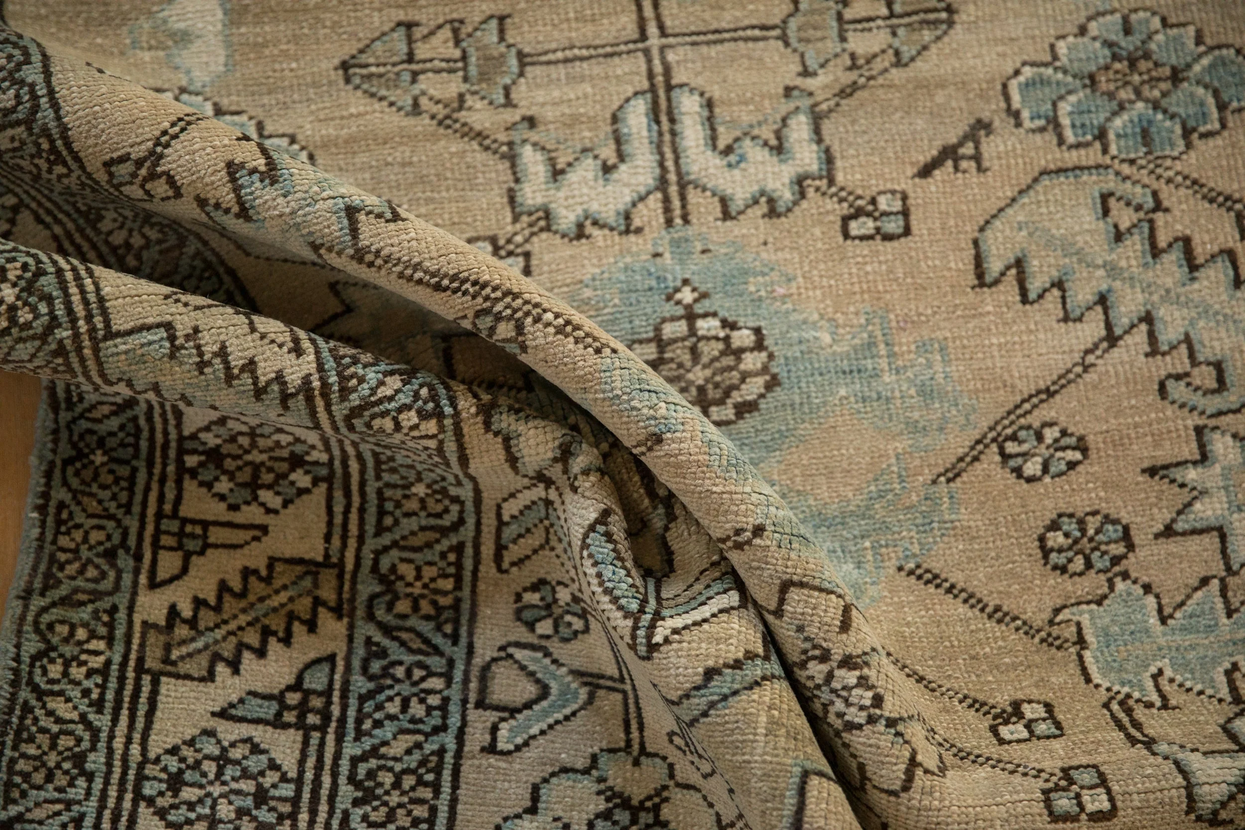 3.5x14.5 Vintage Distressed Heriz Rug Runner - Image 11