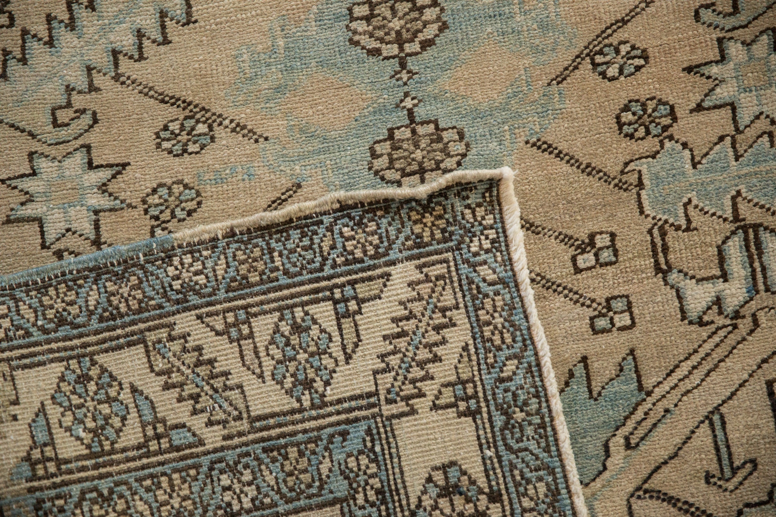 3.5x14.5 Vintage Distressed Heriz Rug Runner - Image 12