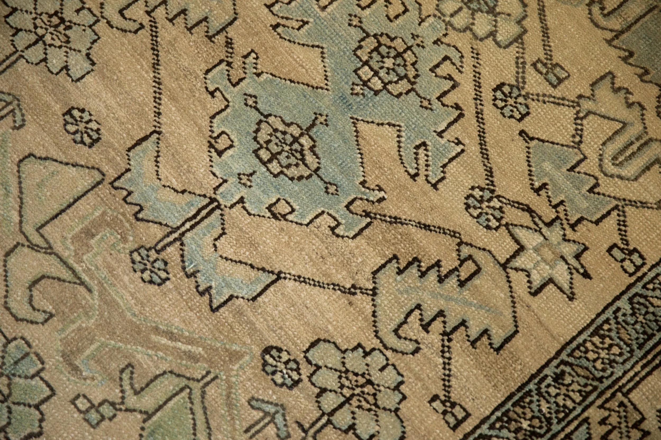 3.5x14.5 Vintage Distressed Heriz Rug Runner - Image 4