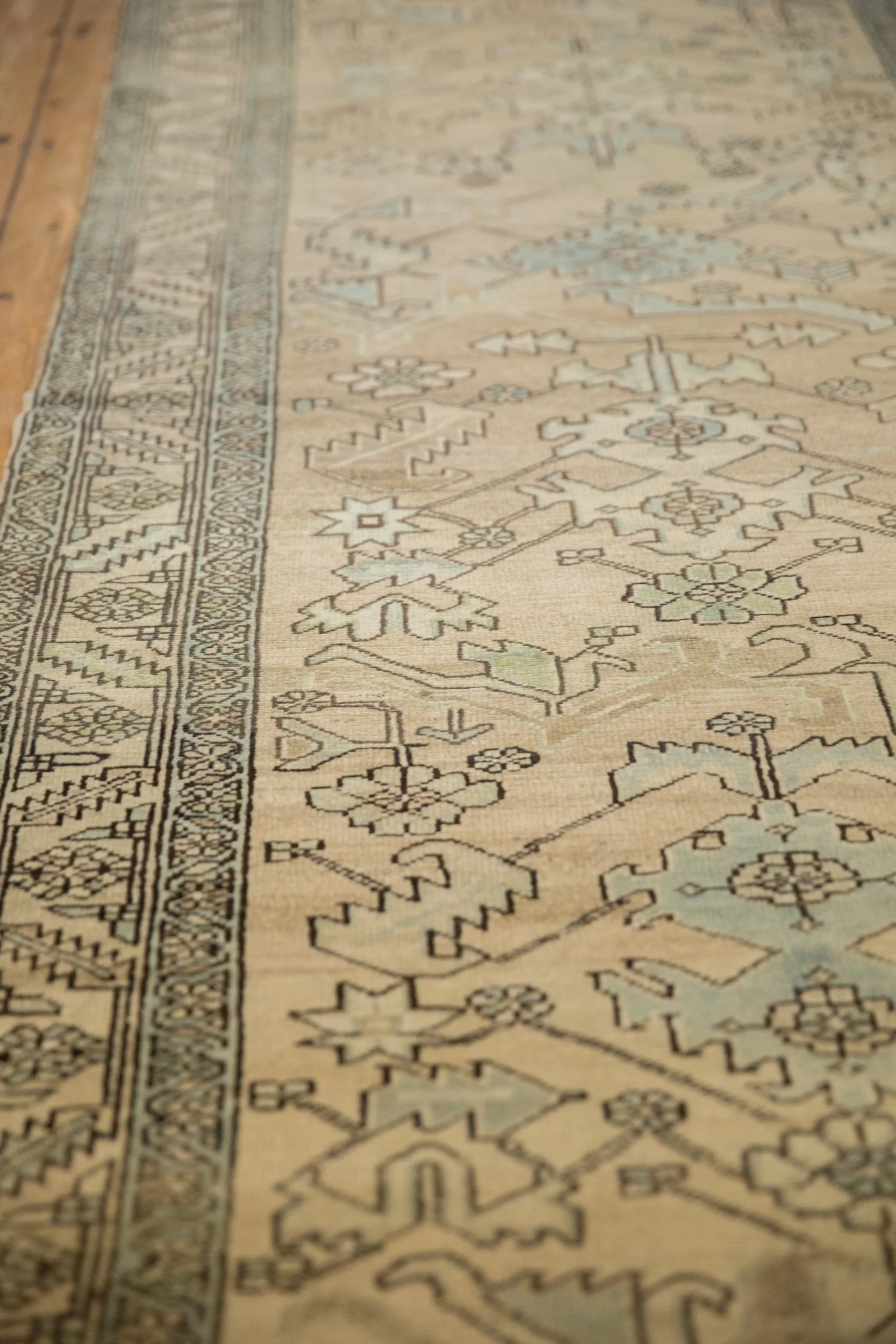 3.5x14.5 Vintage Distressed Heriz Rug Runner - Image 6
