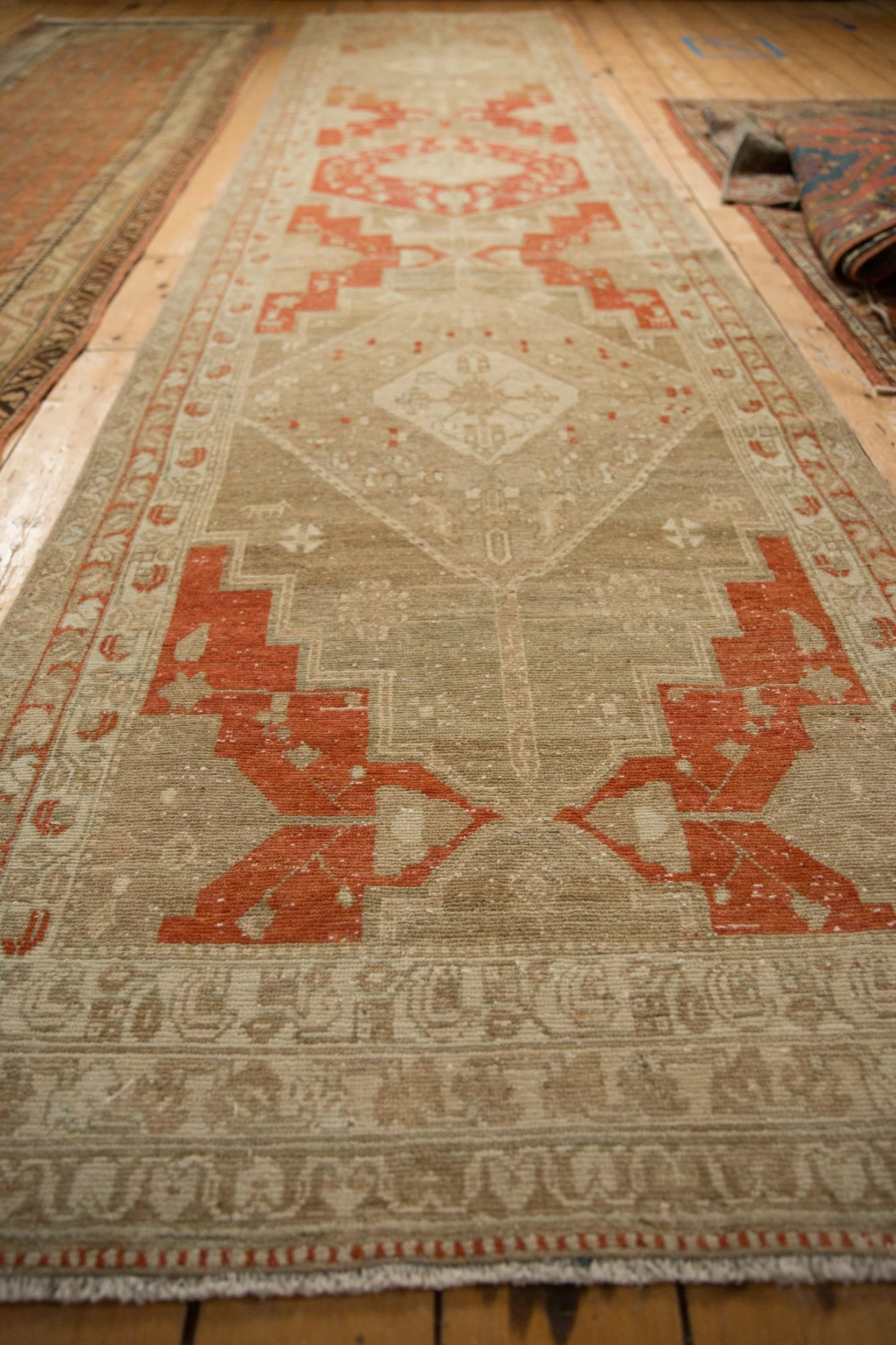 3.5x14.5 Vintage Distressed Malayer Rug Runner - Image 9