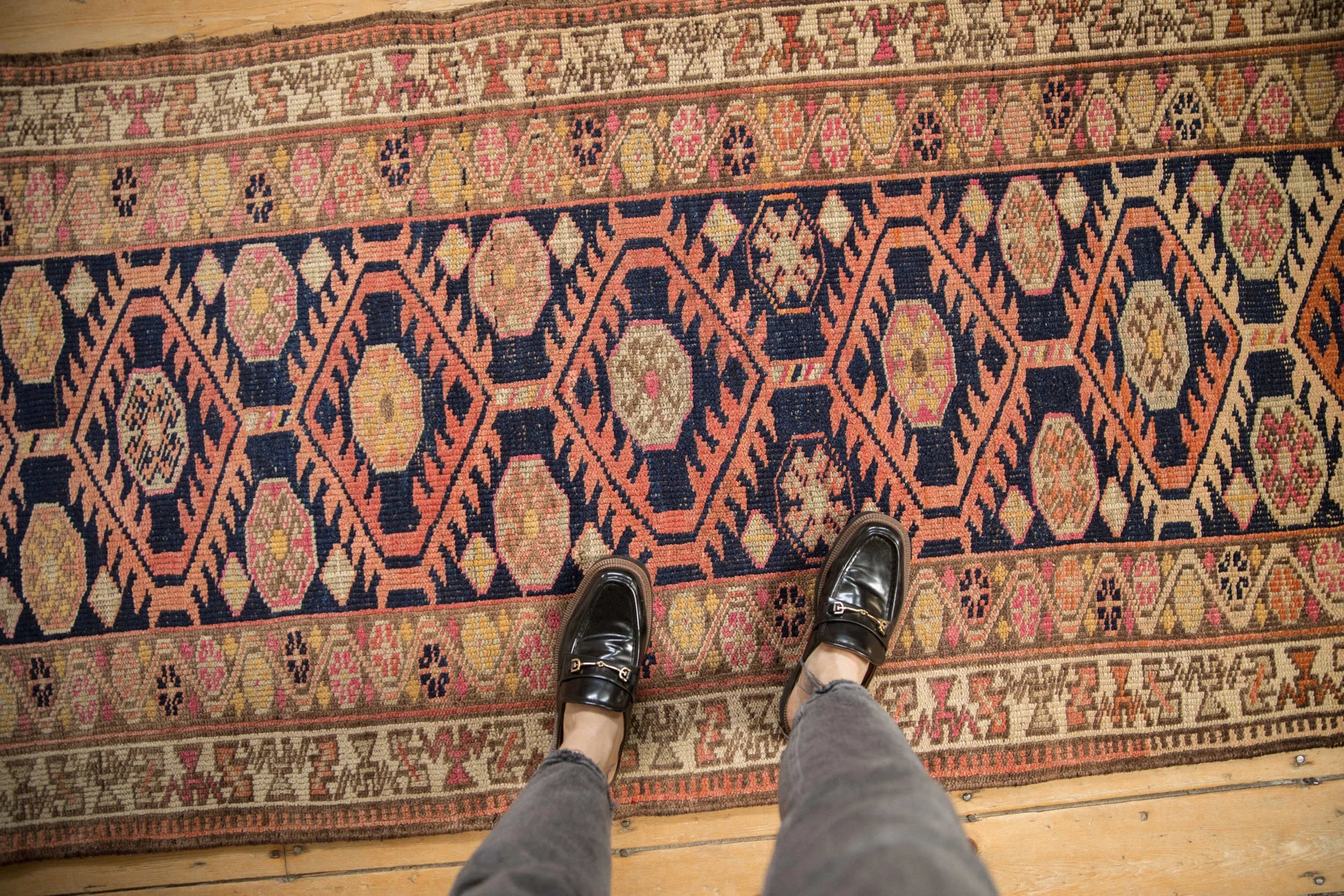3.5x14 Vintage Distressed Kurd Rug Runner - Image 2