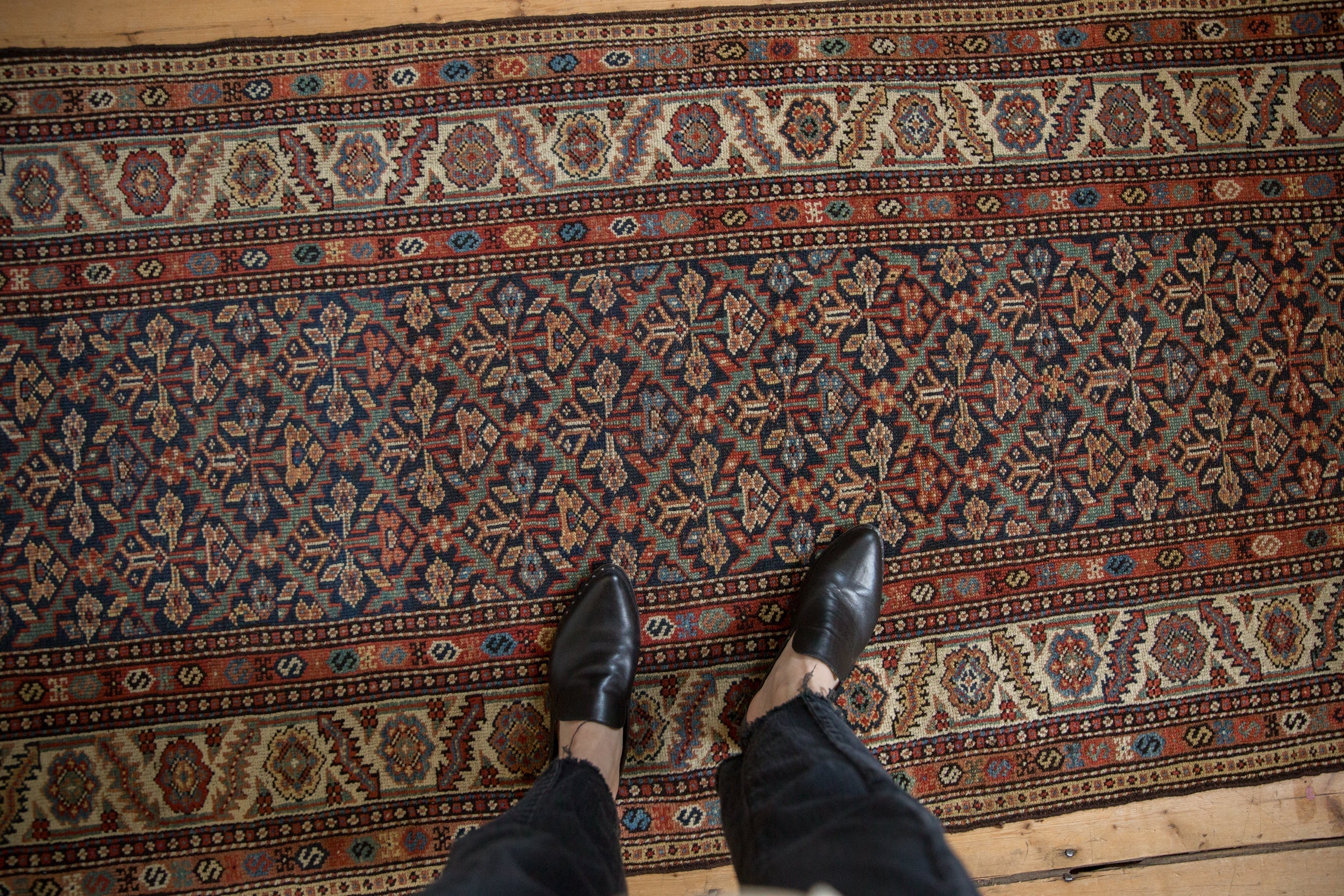 3.5x15.5 Antique Fine Malayer Rug Runner - Image 2
