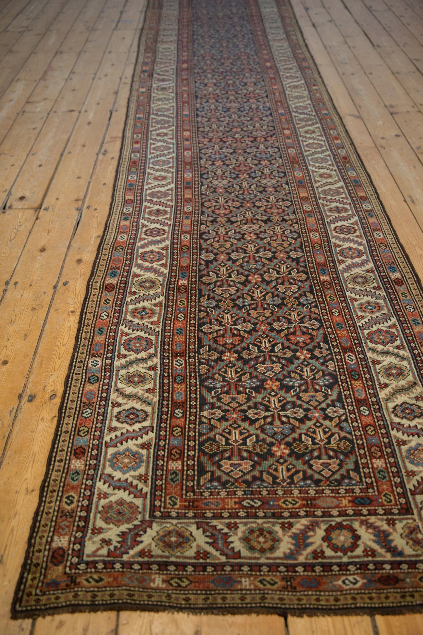 3.5x15.5 Antique Fine Malayer Rug Runner - Image 4