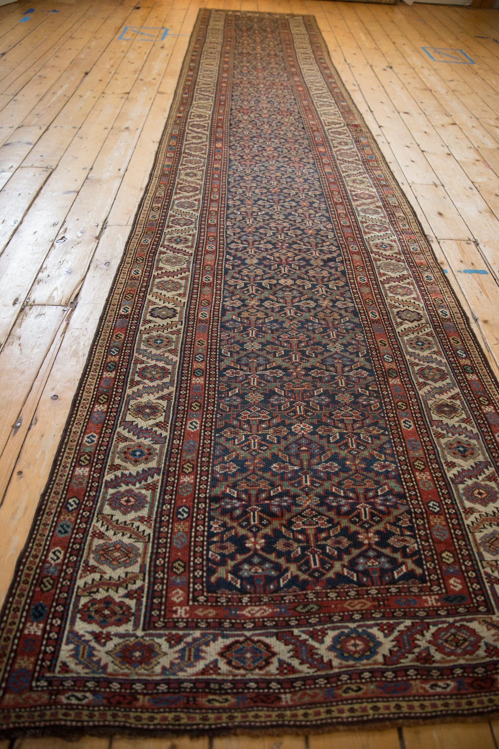 3.5x15.5 Antique Fine Malayer Rug Runner - Image 6