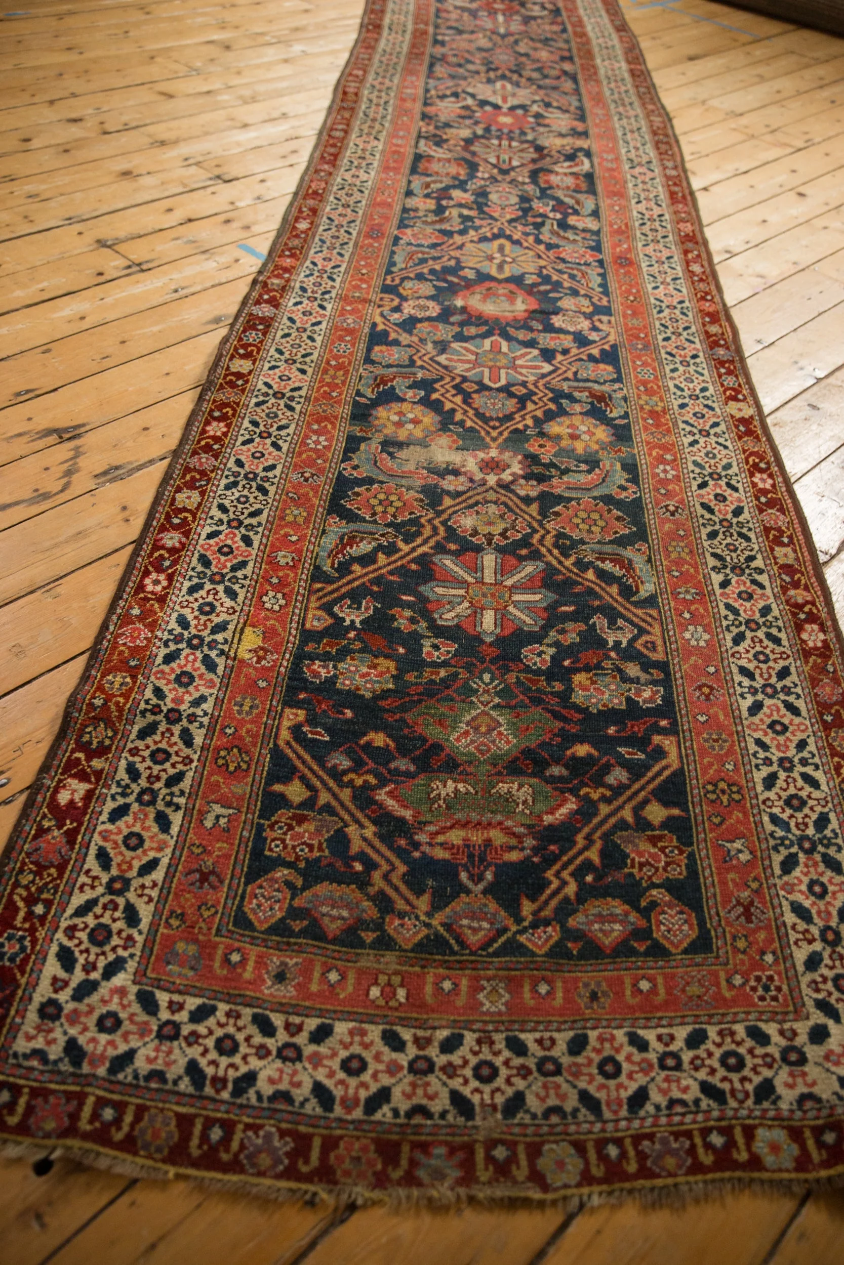 3.5x15.5 Antique Fine Malayer Rug Runner - Image 6