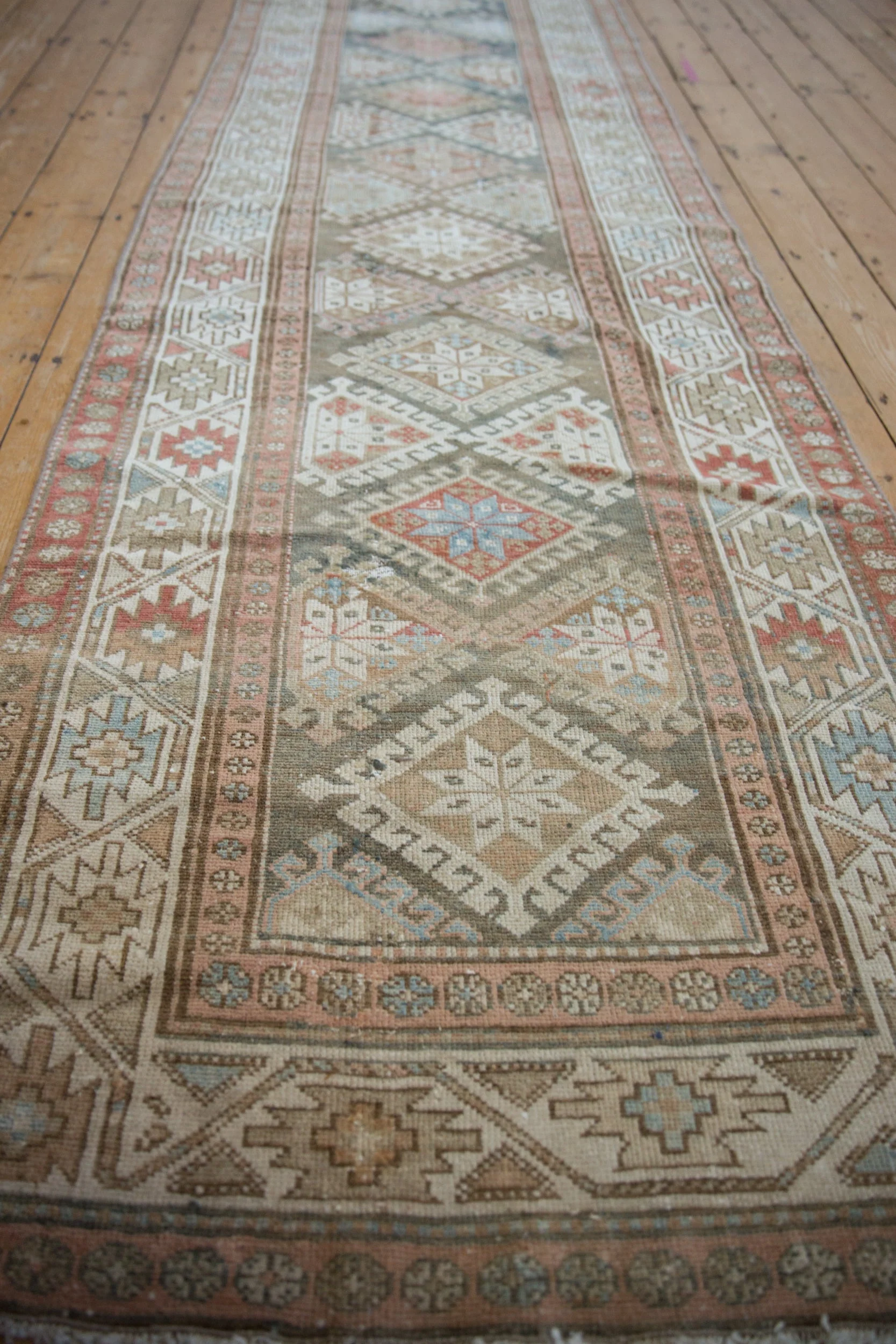 3.5x15.5 Vintage Distressed Hamadan Rug Runner - Image 4