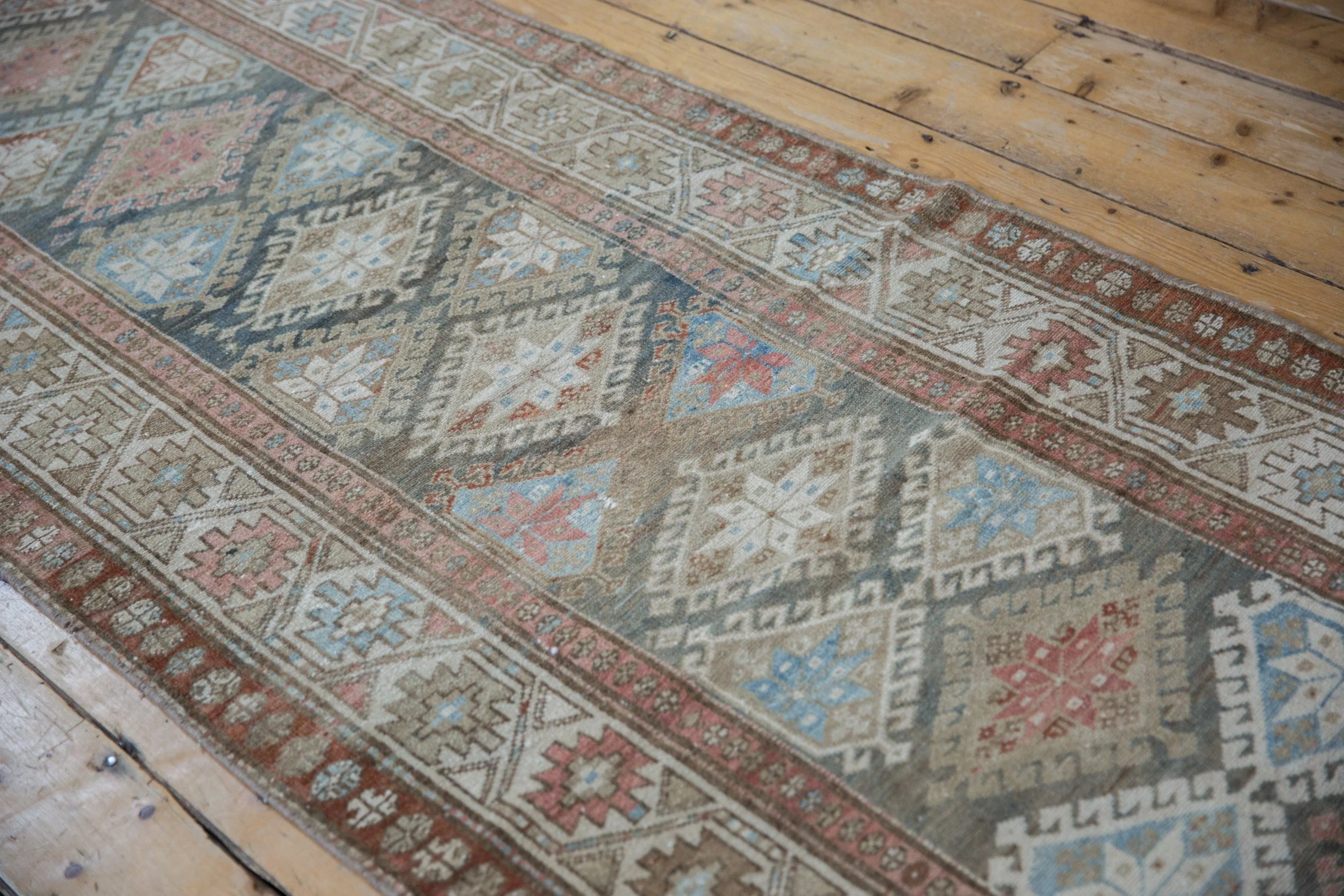 3.5x15.5 Vintage Distressed Hamadan Rug Runner - Image 8