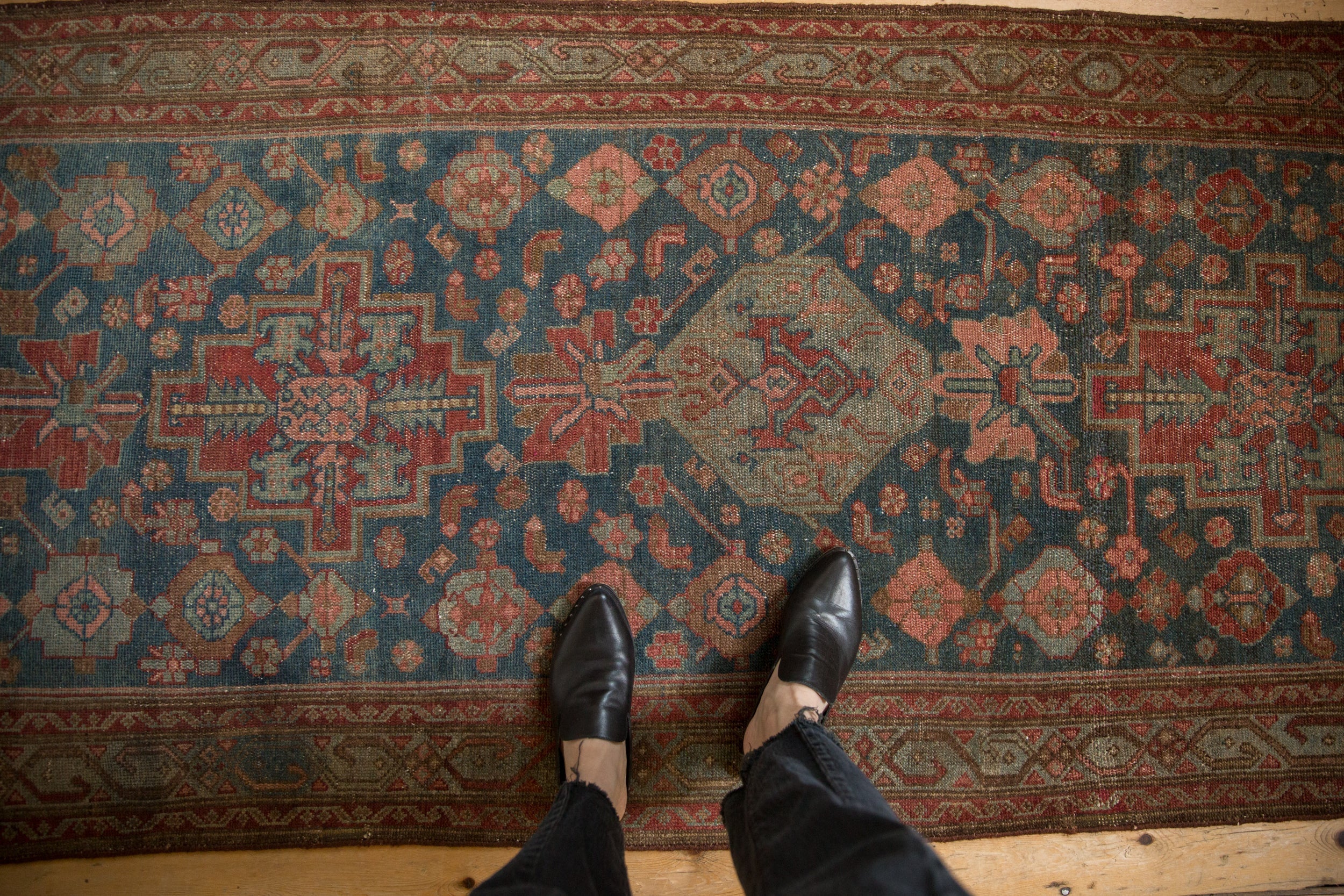 3.5x15.5 Vintage Distressed Malayer Rug Runner - Image 2