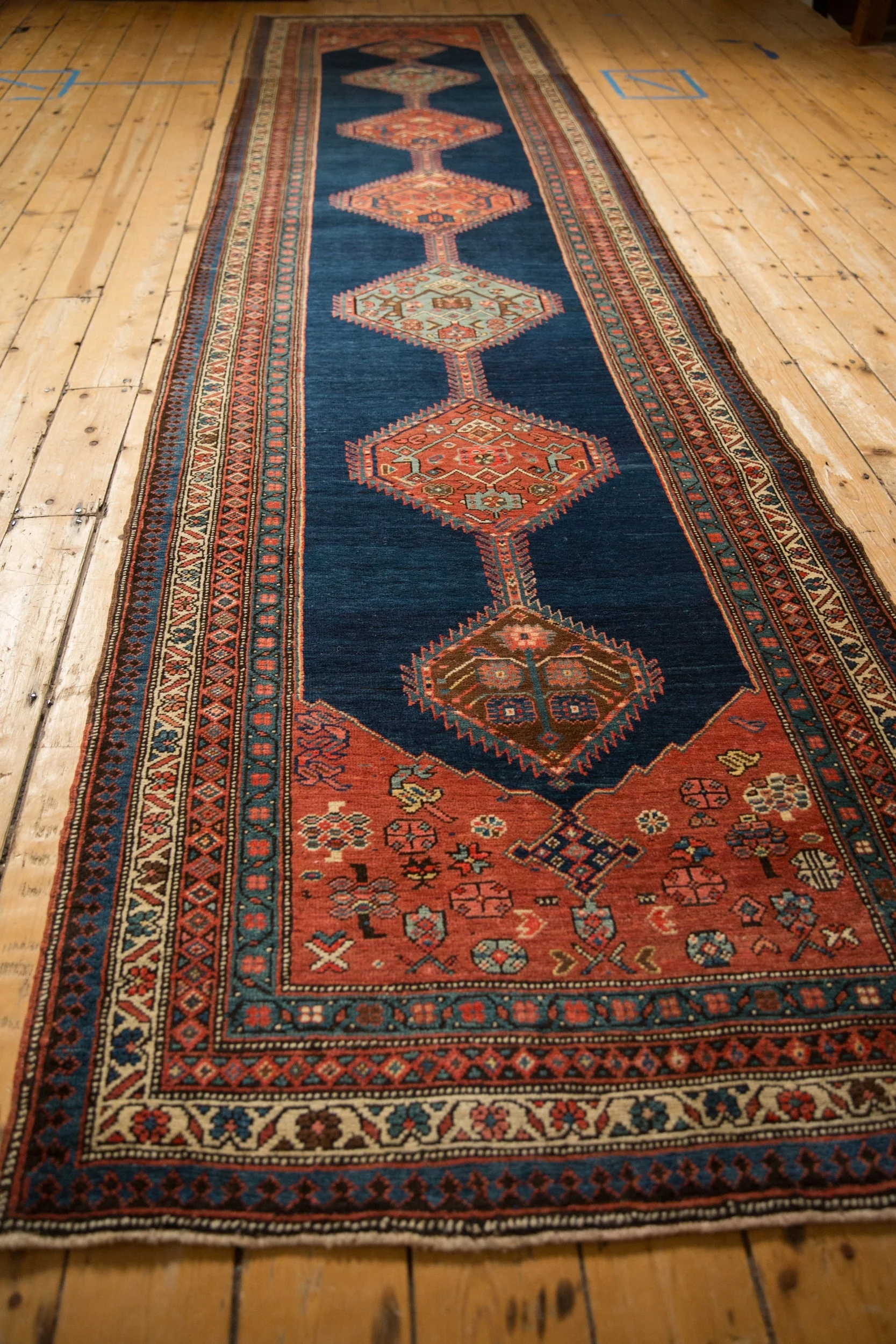 3.5x15 Antique Bijar Rug Runner - Image 6