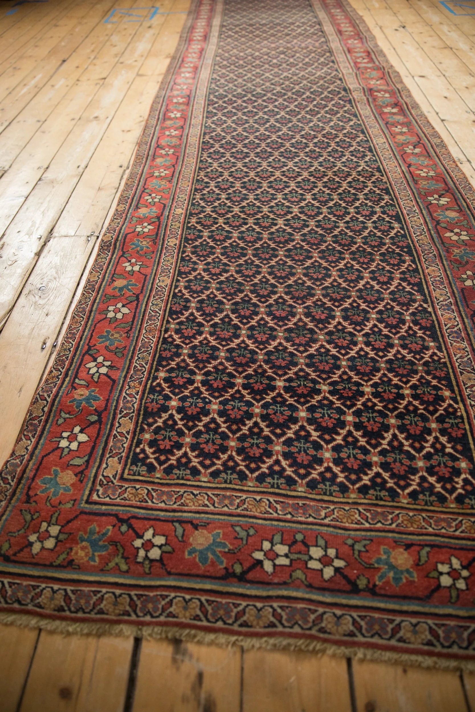 3.5x15 Antique Bijar Rug Runner - Image 9