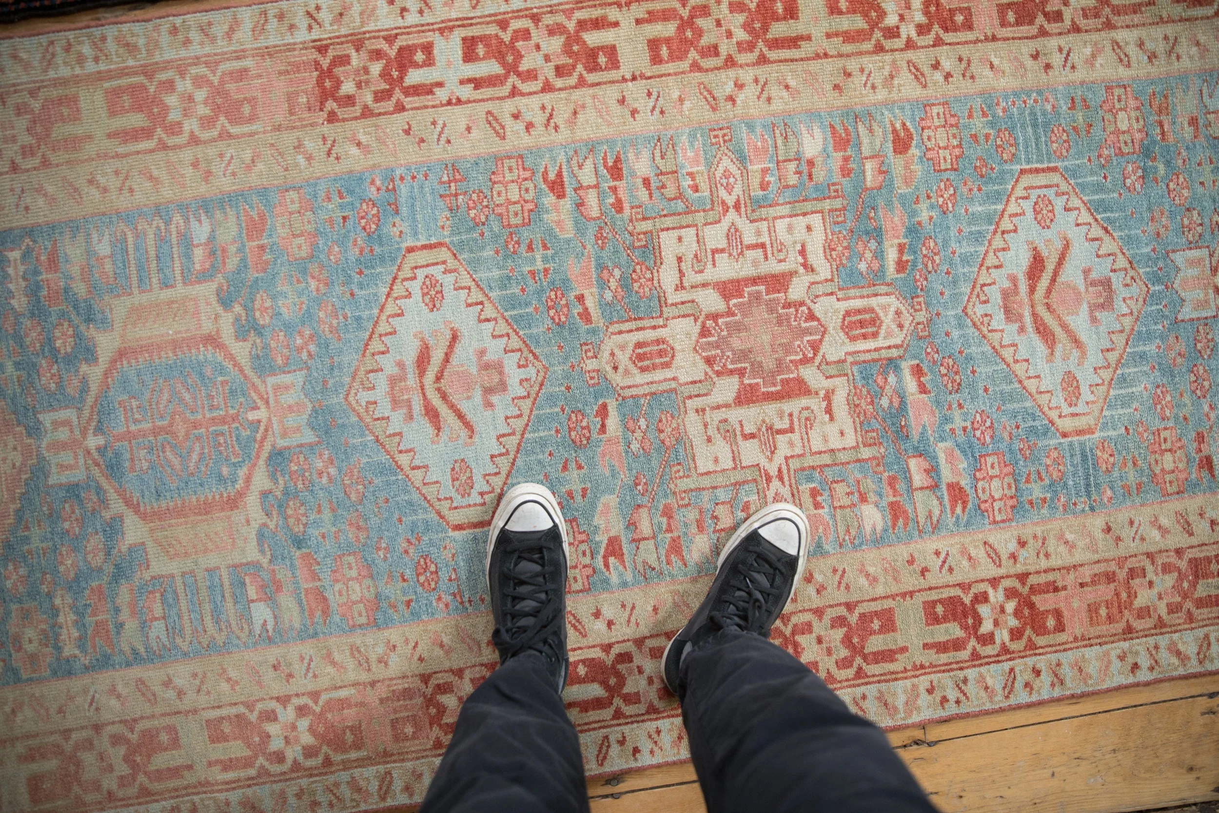 3.5x15 Vintage Distressed Karaja Rug Runner - Image 2
