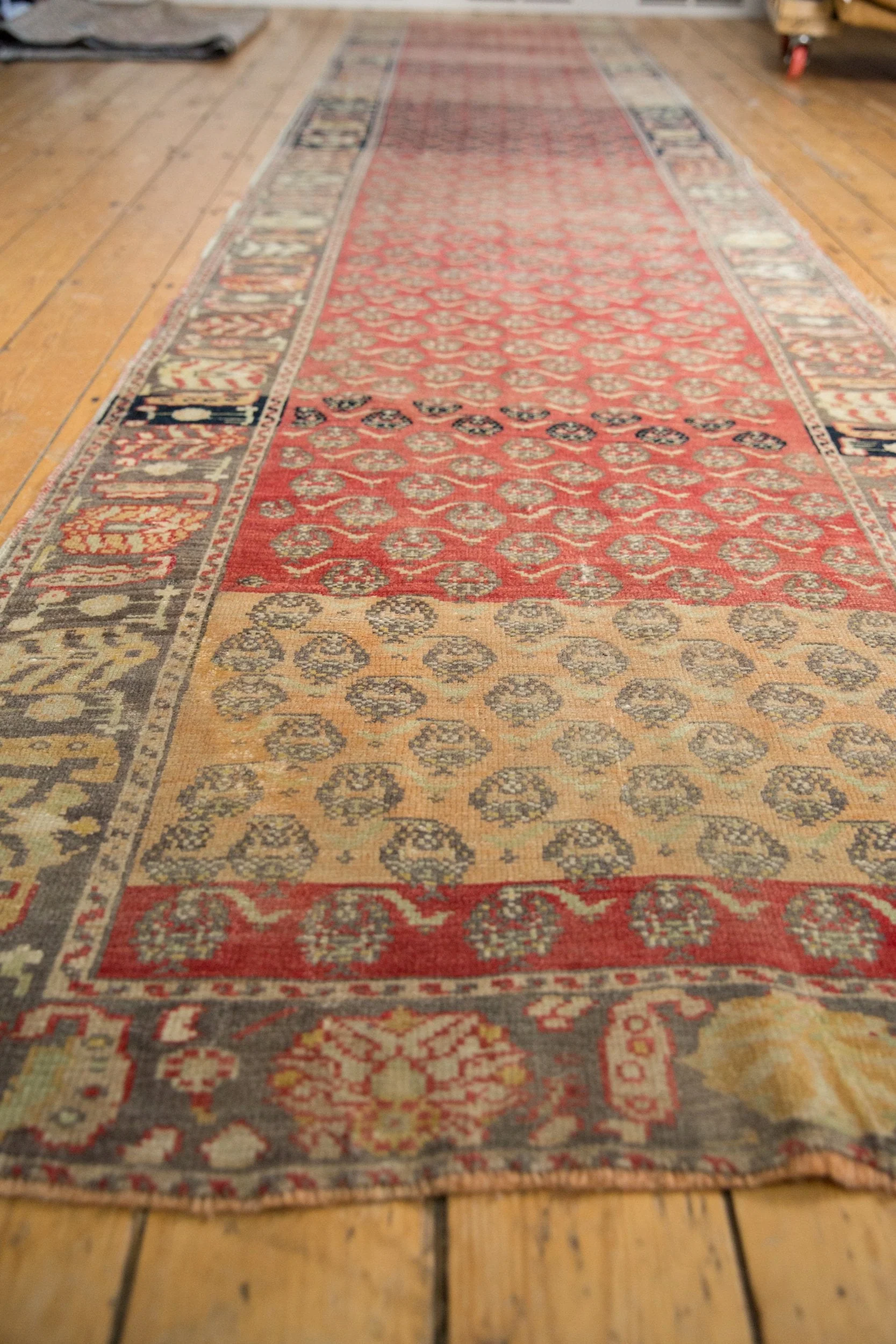 3.5x15 Vintage Distressed Oushak Rug Runner - Image 6