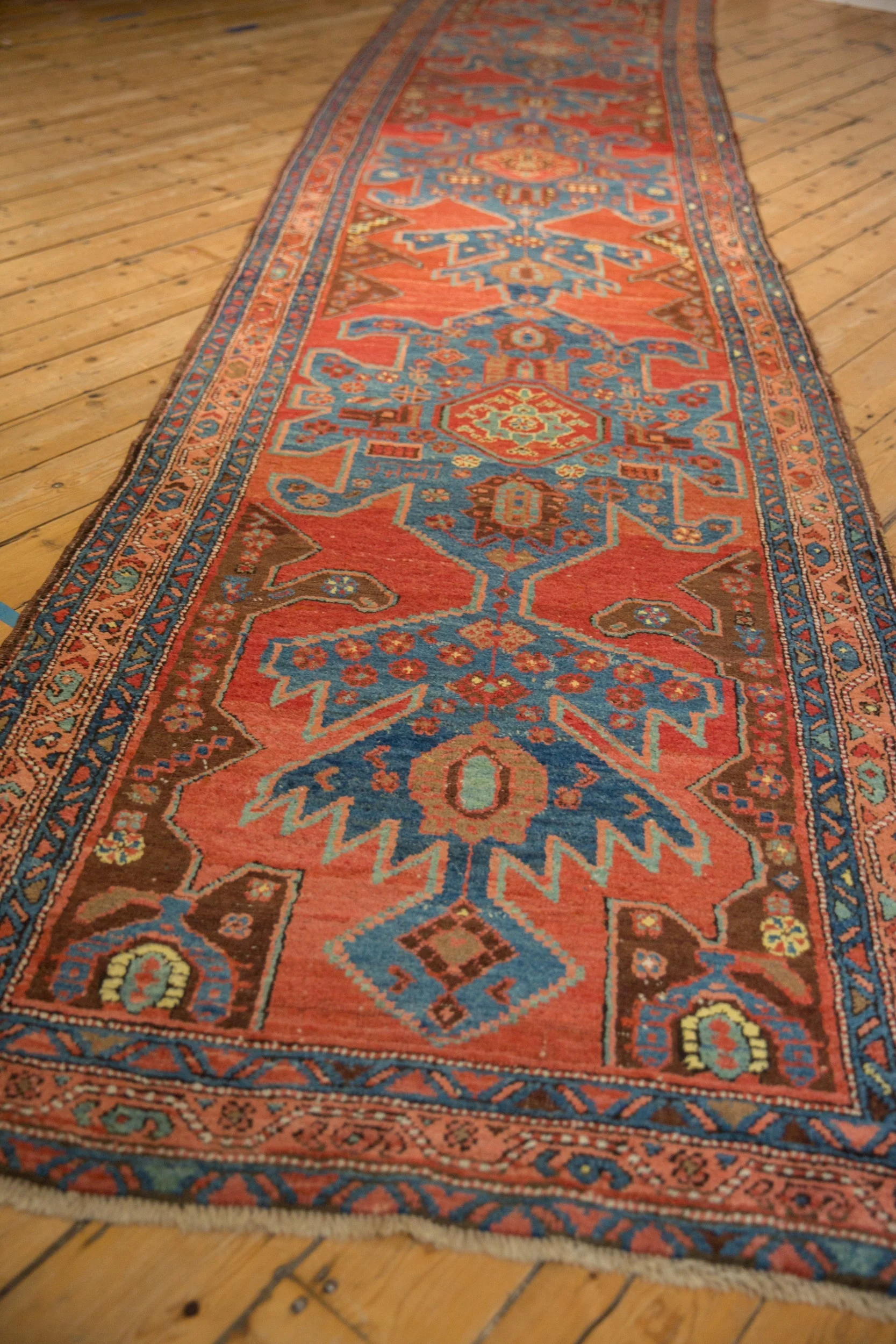 3.5x16.5 Antique Heriz Rug Runner - Image 4