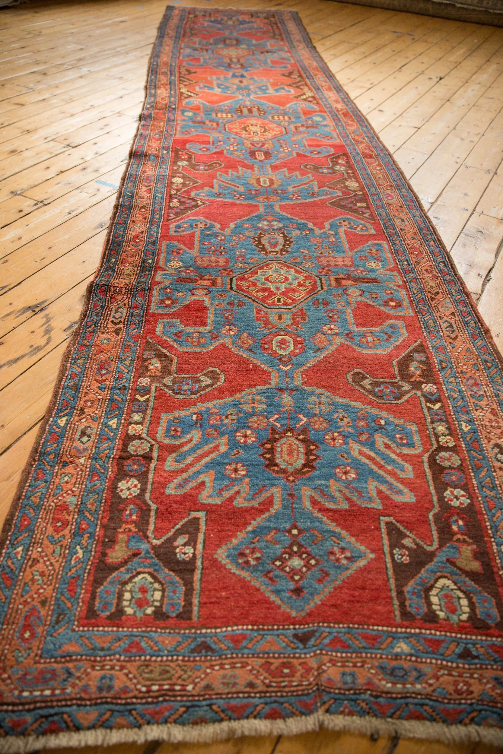 3.5x16.5 Antique Heriz Rug Runner - Image 6