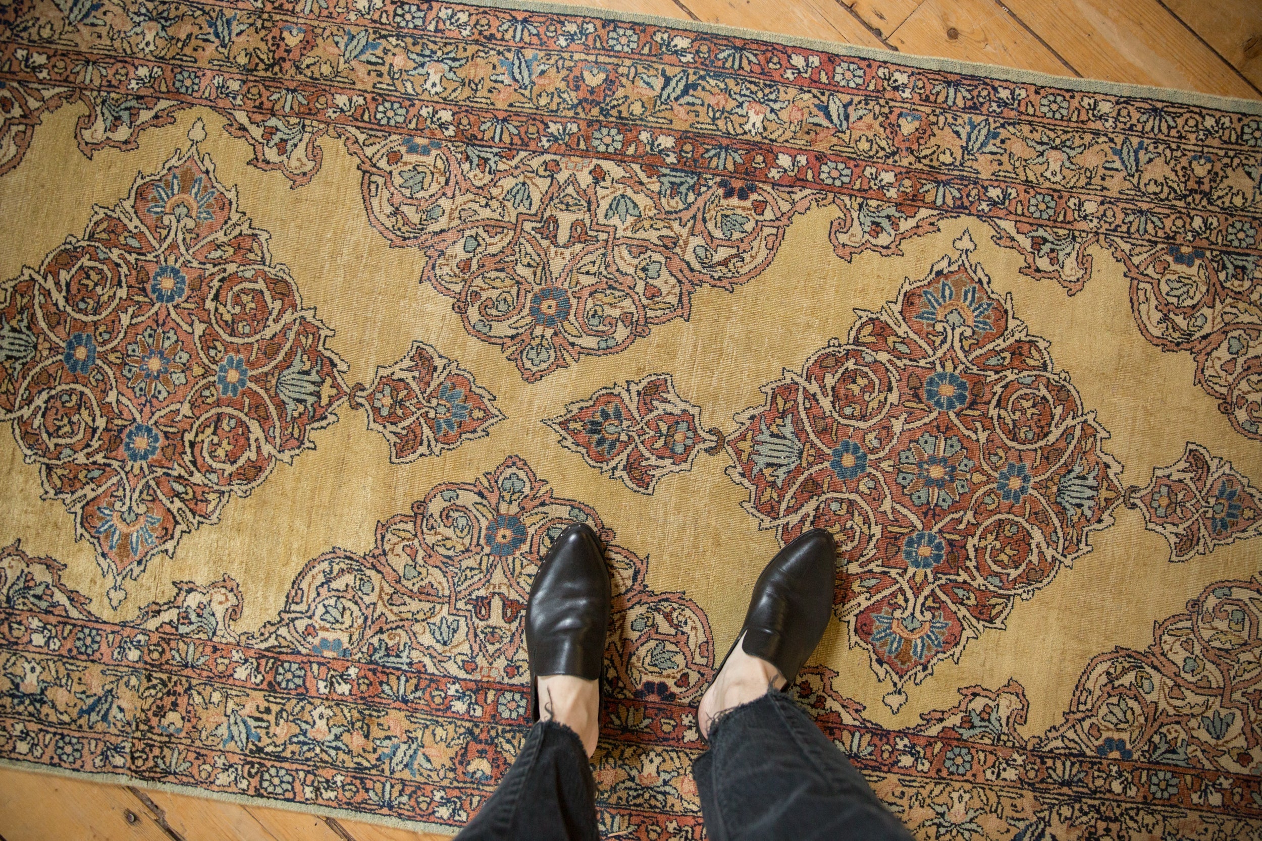 3.5x16 Vintage Tea Washed Kerman Rug Runner - Image 2