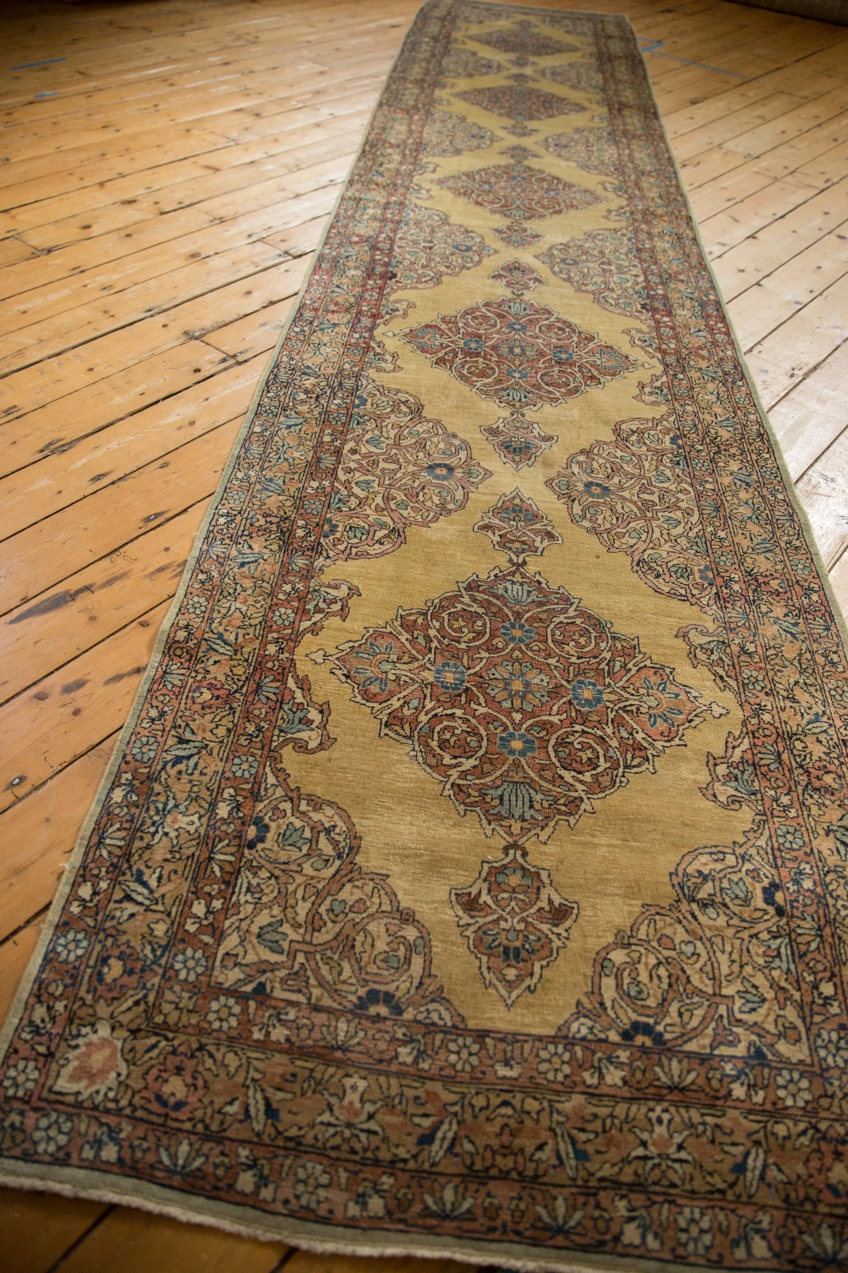 3.5x16 Vintage Tea Washed Kerman Rug Runner - Image 4