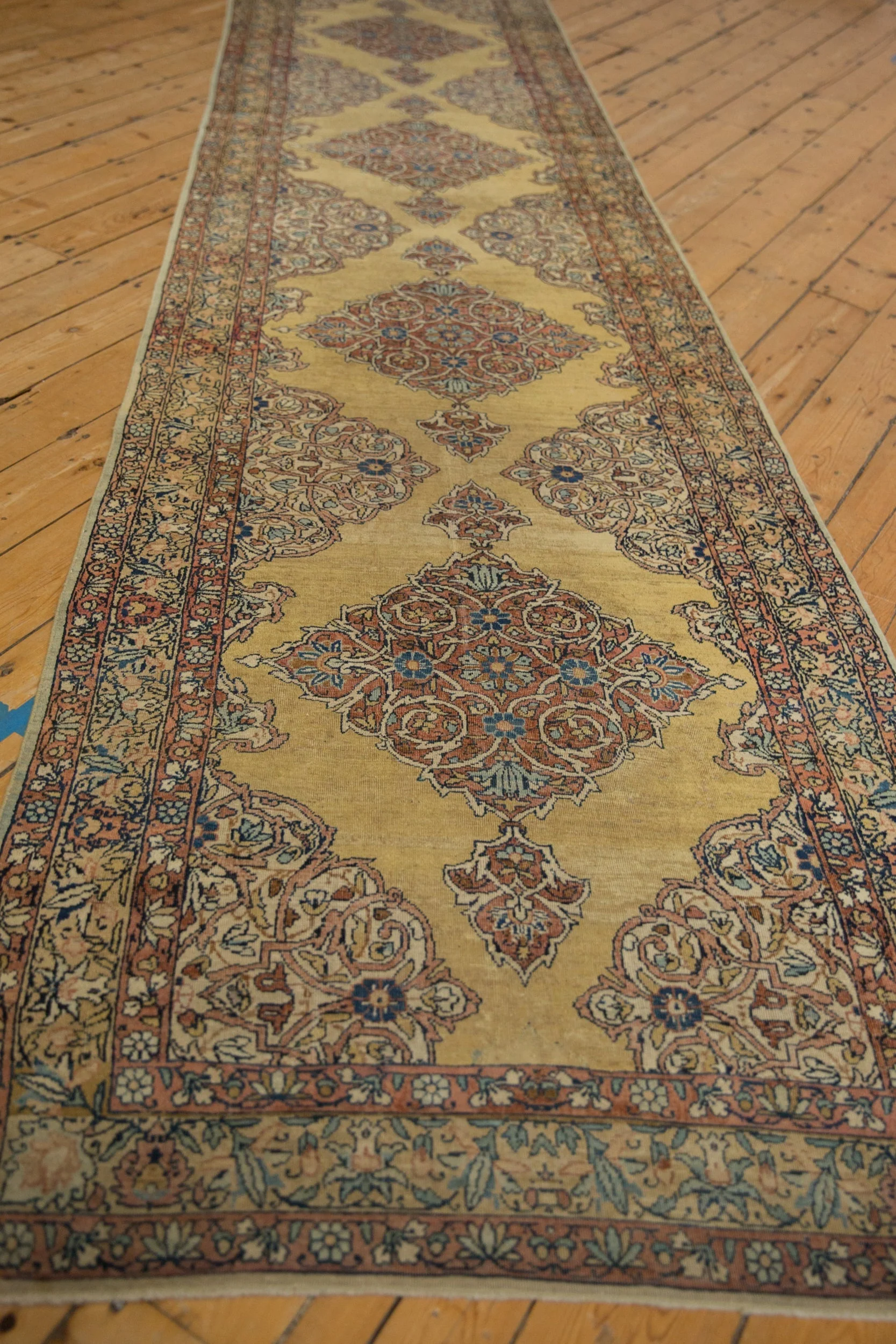 3.5x16 Vintage Tea Washed Kerman Rug Runner - Image 6