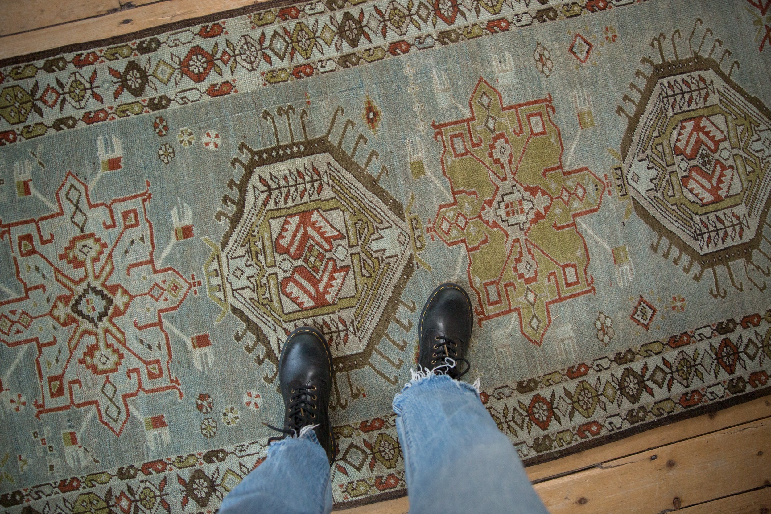 3.5x17 Vintage Distressed Karaja Rug Runner - Image 2