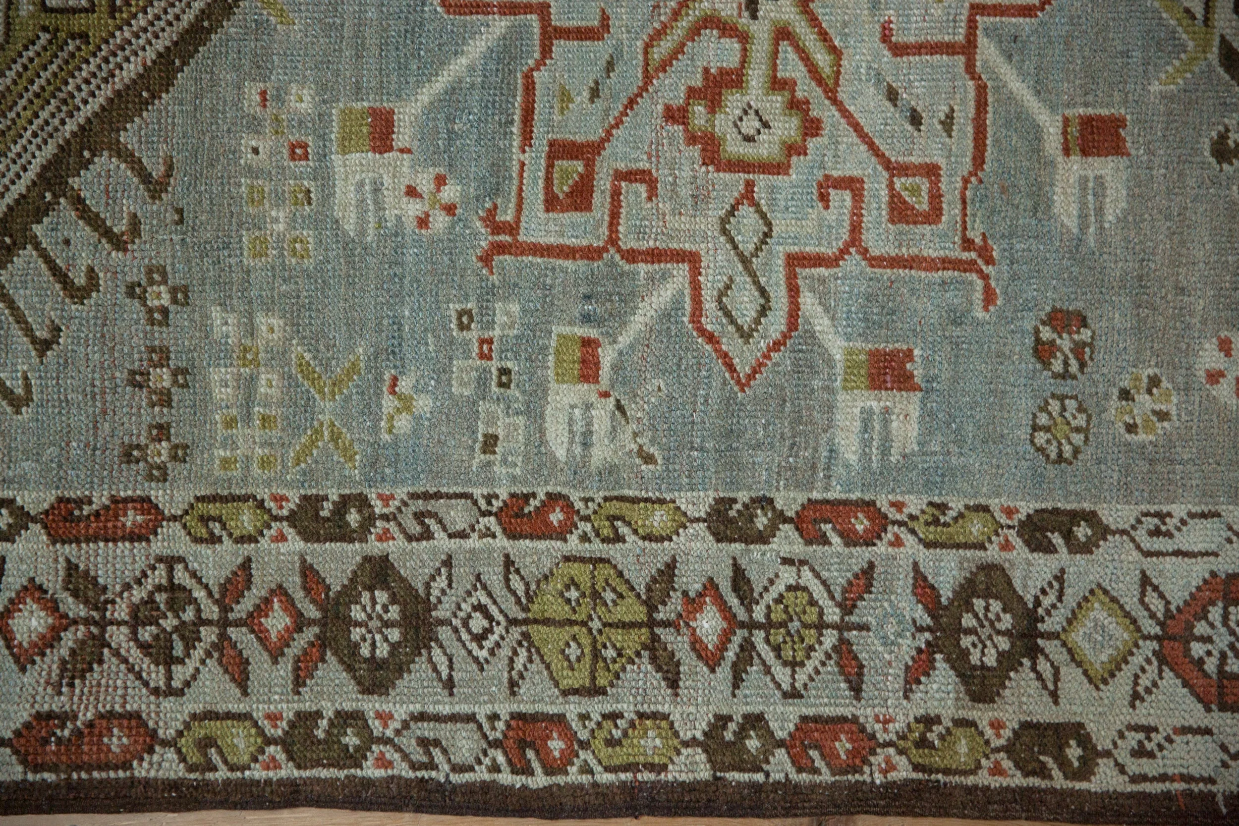 3.5x17 Vintage Distressed Karaja Rug Runner - Image 7