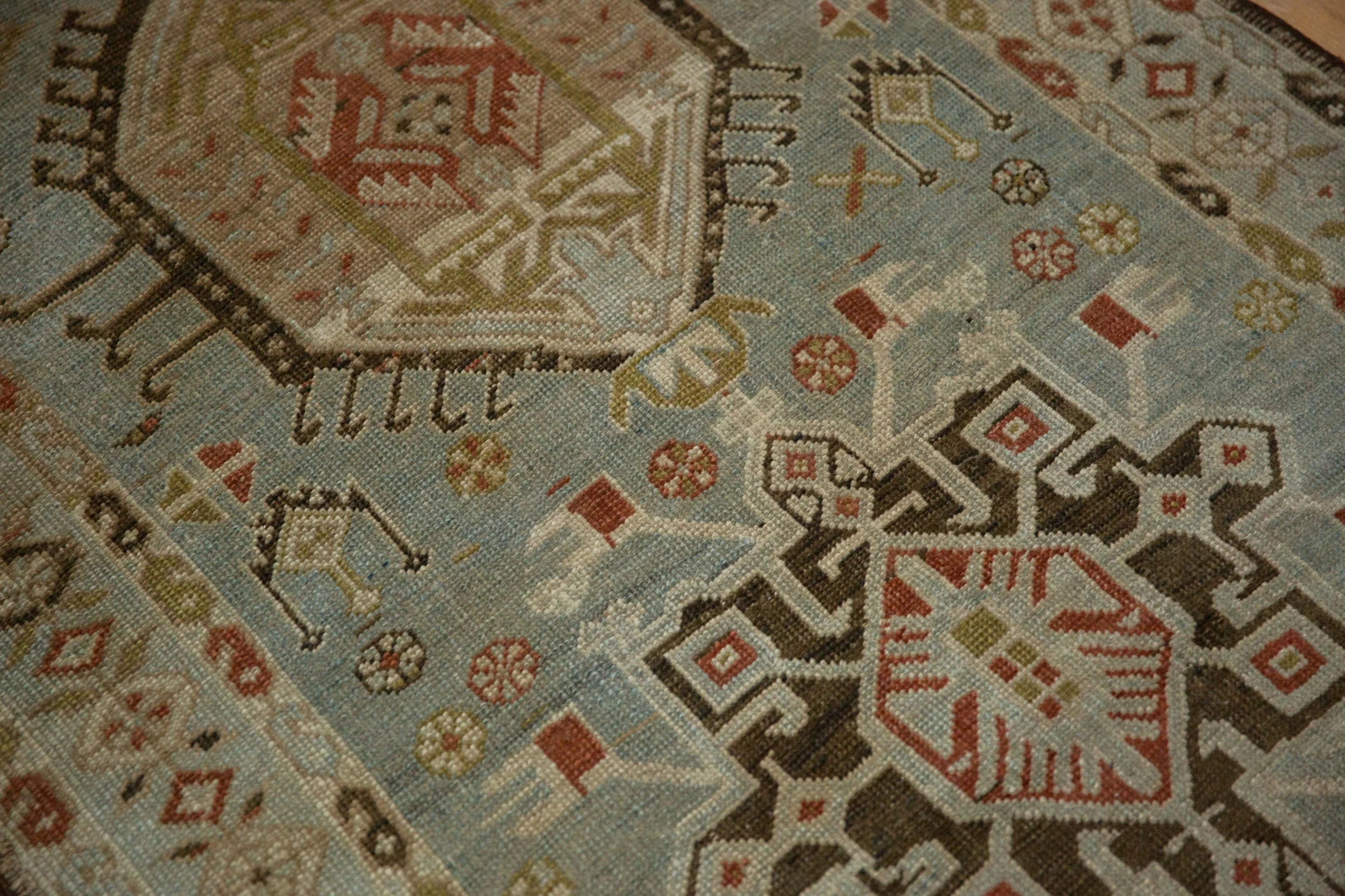 3.5x17 Vintage Distressed Karaja Rug Runner - Image 8