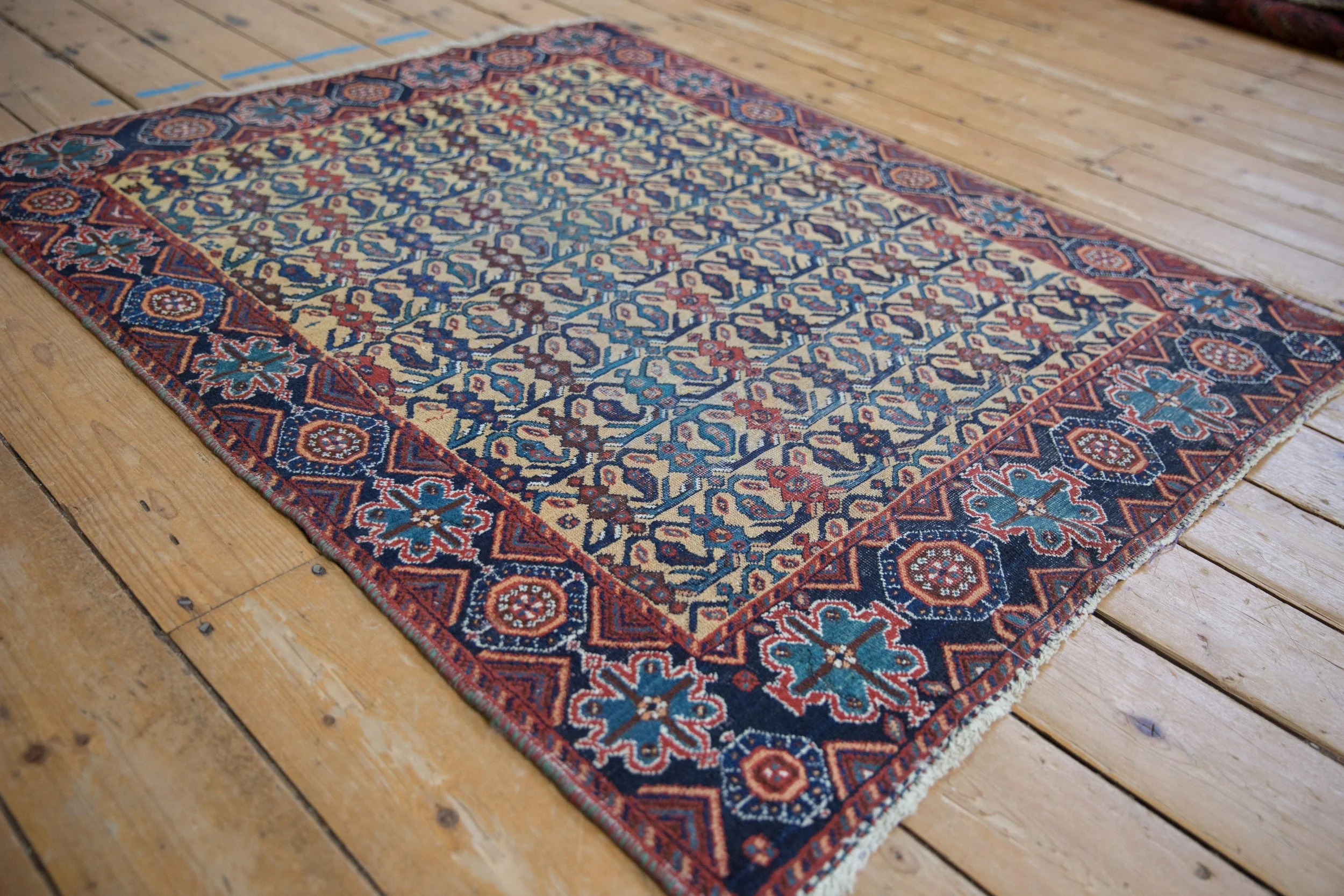 3.5x4.5 Antique Afshar Square Rug - Image 4