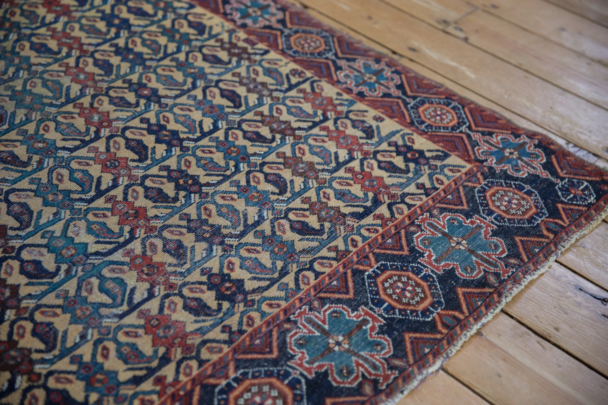 3.5x4.5 Antique Afshar Square Rug - Image 5