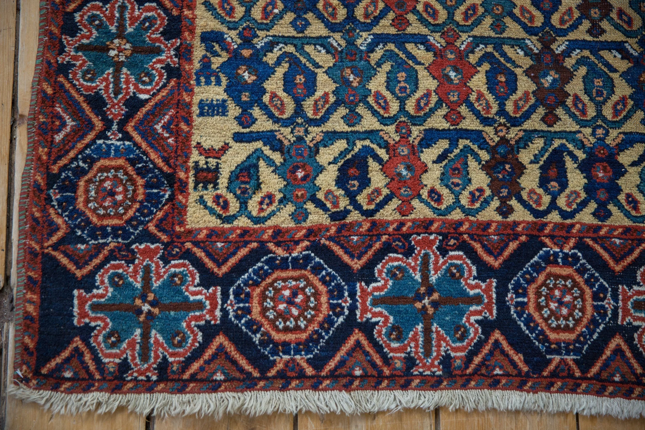 3.5x4.5 Antique Afshar Square Rug - Image 7