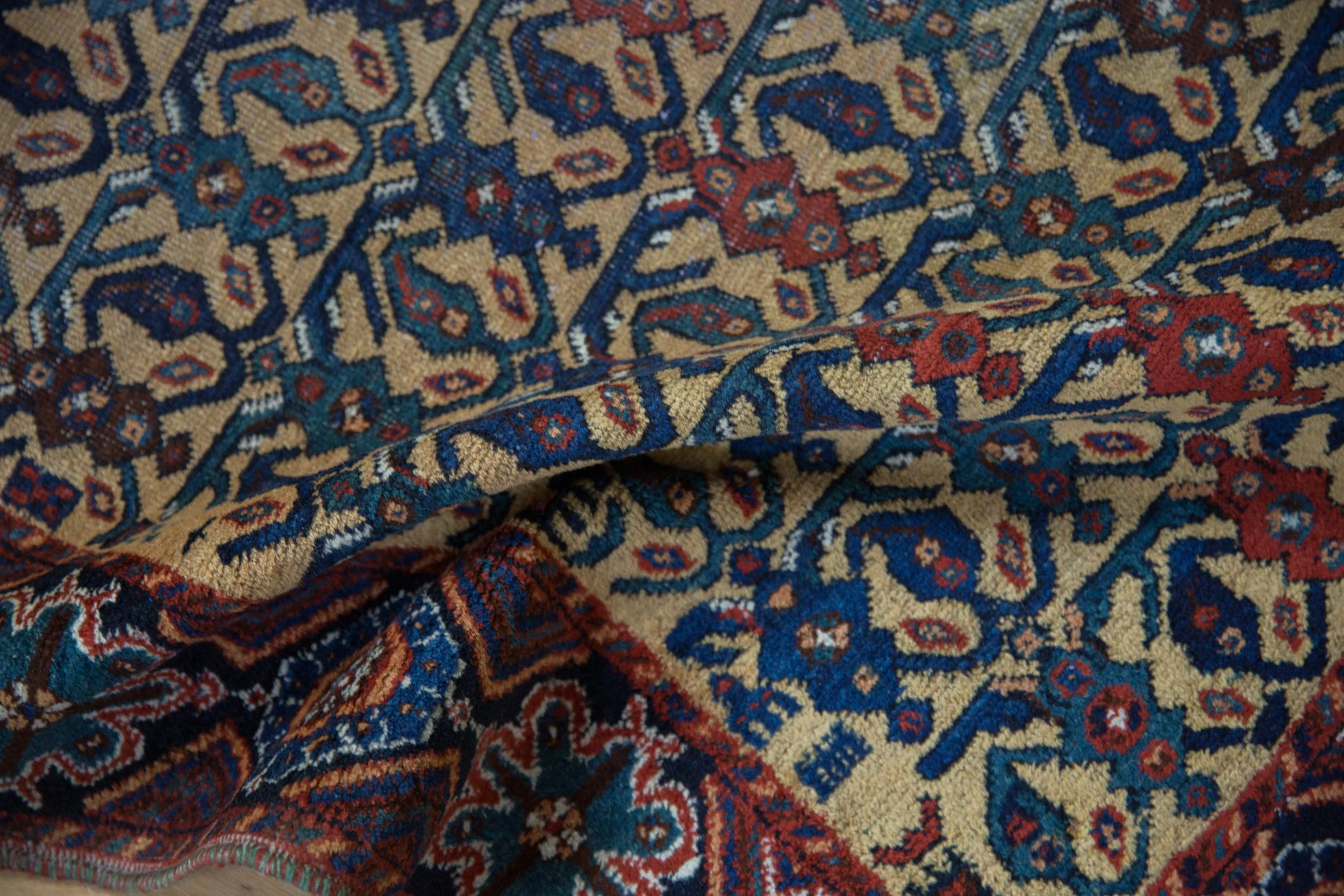 3.5x4.5 Antique Afshar Square Rug - Image 8