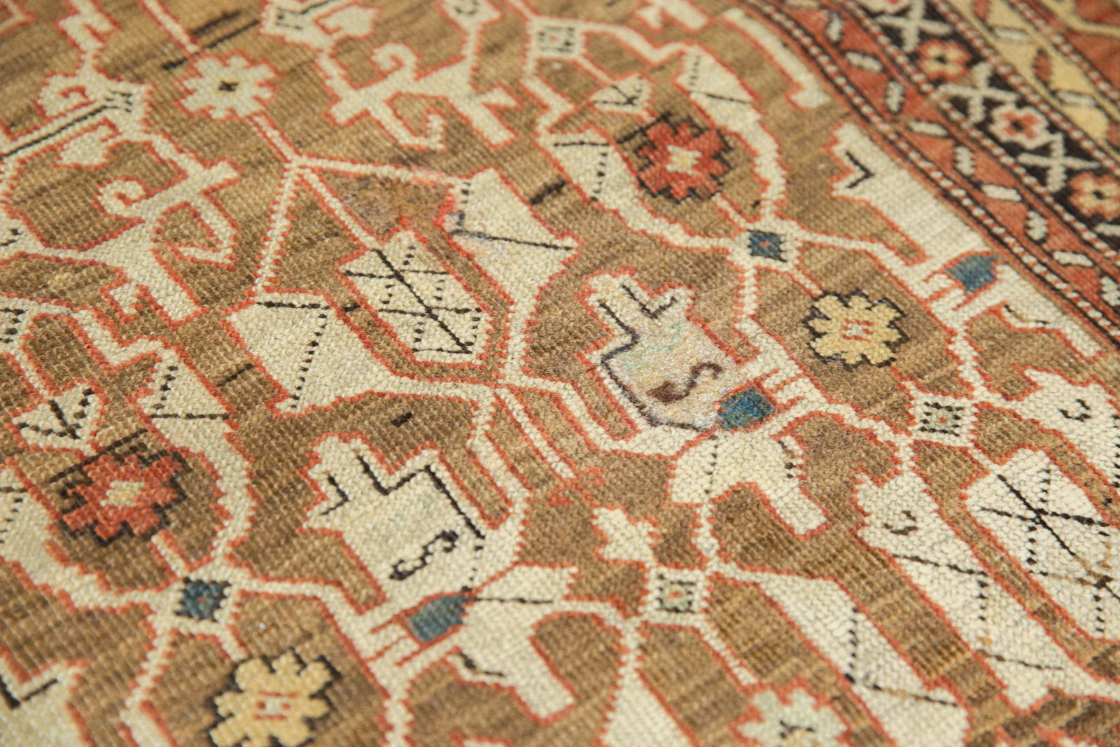 3.5x4.5 Antique Caucasian Rug - Image 16