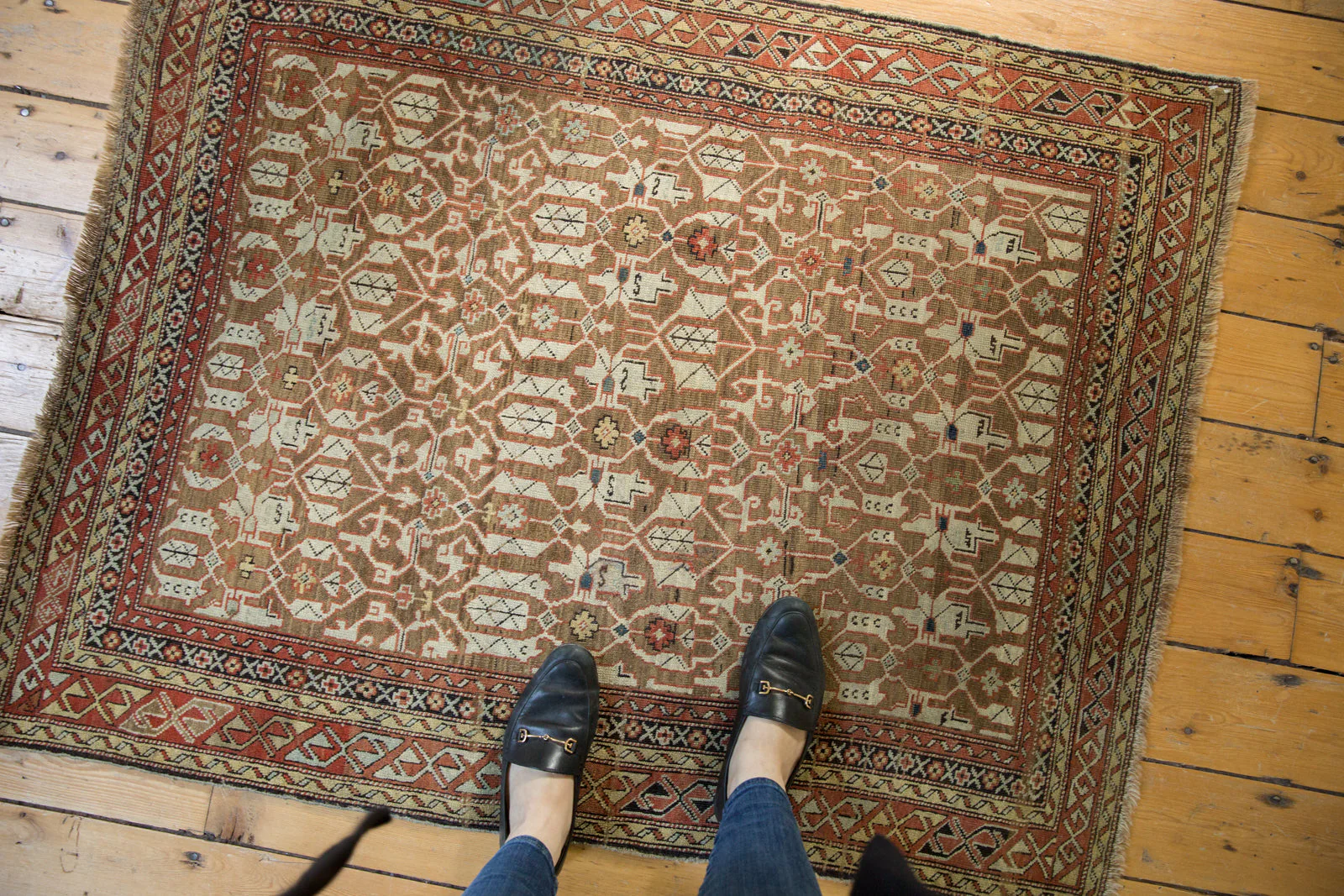 3.5x4.5 Antique Caucasian Rug - Image 2