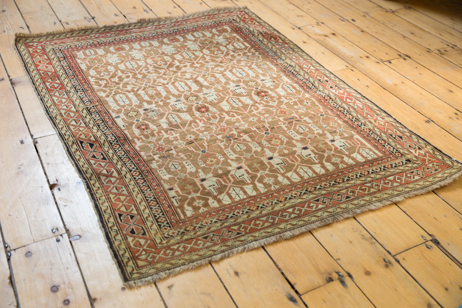 3.5x4.5 Antique Caucasian Rug - Image 5