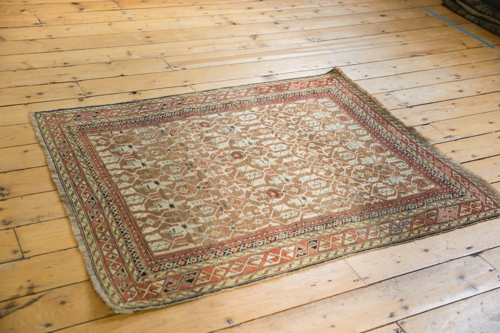 3.5x4.5 Antique Caucasian Rug - Image 8