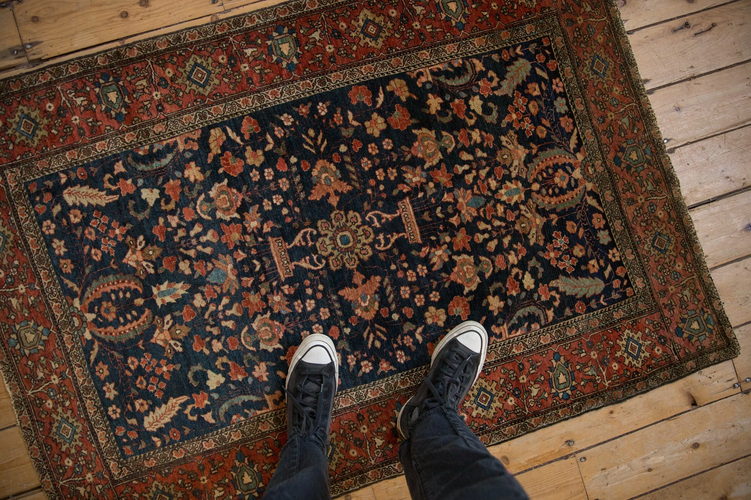 3.5x4.5 Antique Farahan Sarouk Square Rug - Image 2