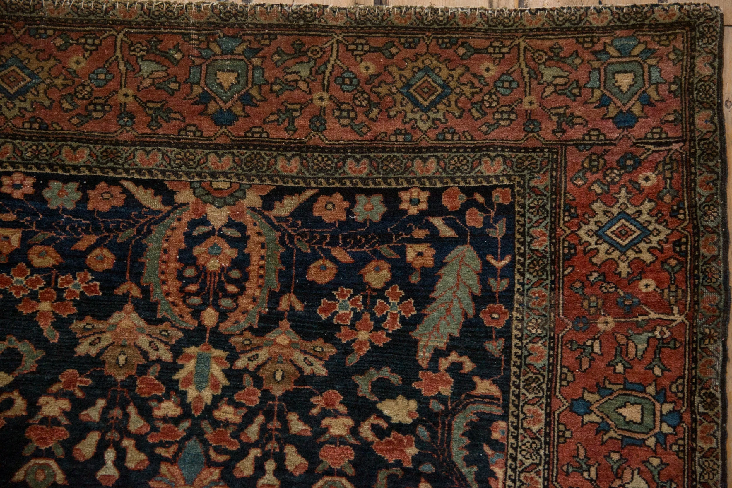 3.5x4.5 Antique Farahan Sarouk Square Rug - Image 3