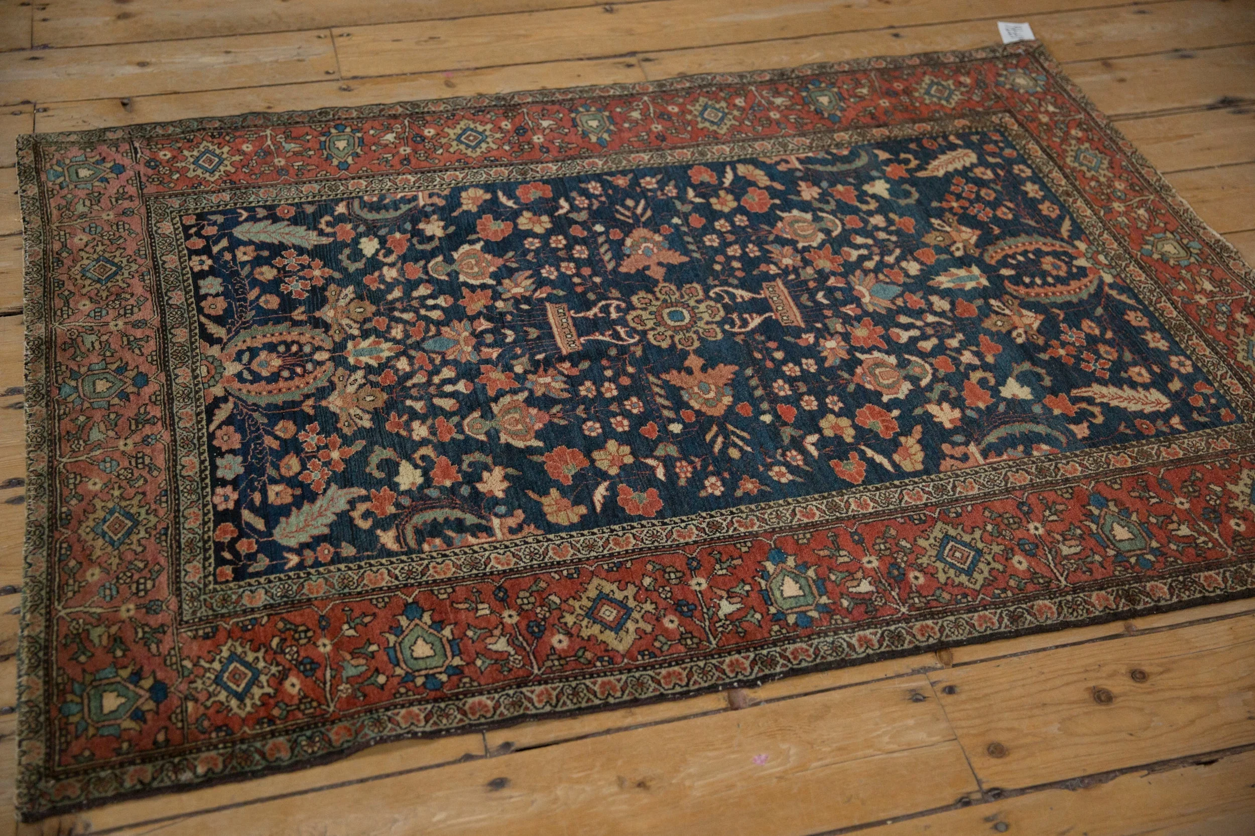 3.5x4.5 Antique Farahan Sarouk Square Rug - Image 6