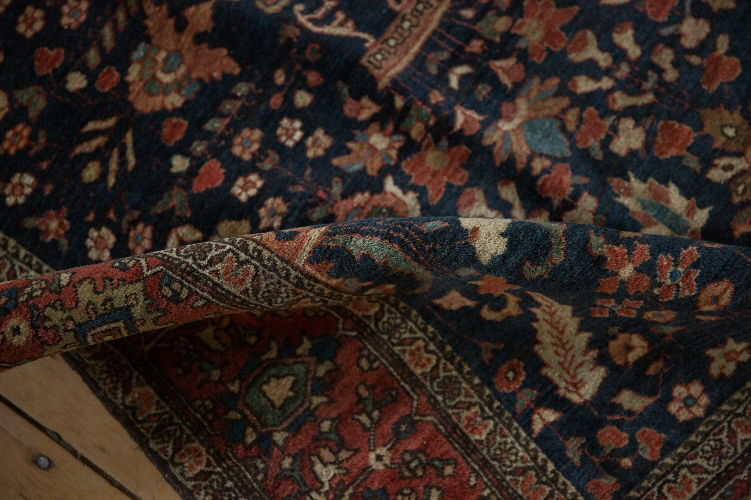 3.5x4.5 Antique Farahan Sarouk Square Rug - Image 9