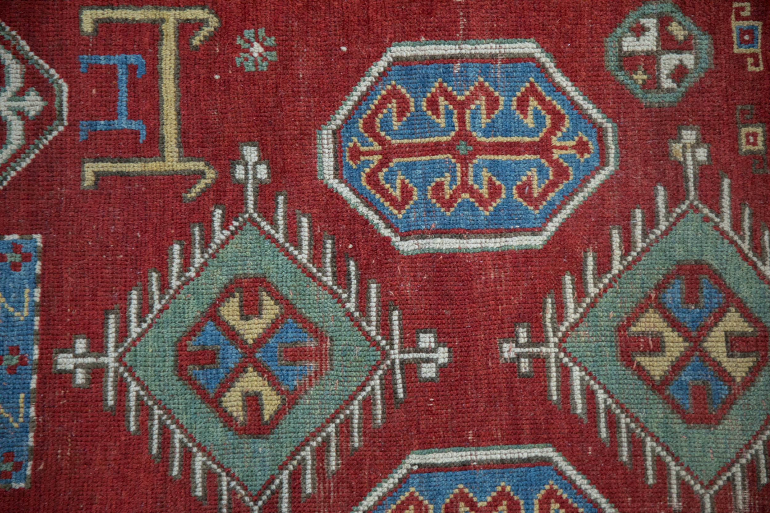3.5x4.5 Antique Kazak Square Rug - Image 3