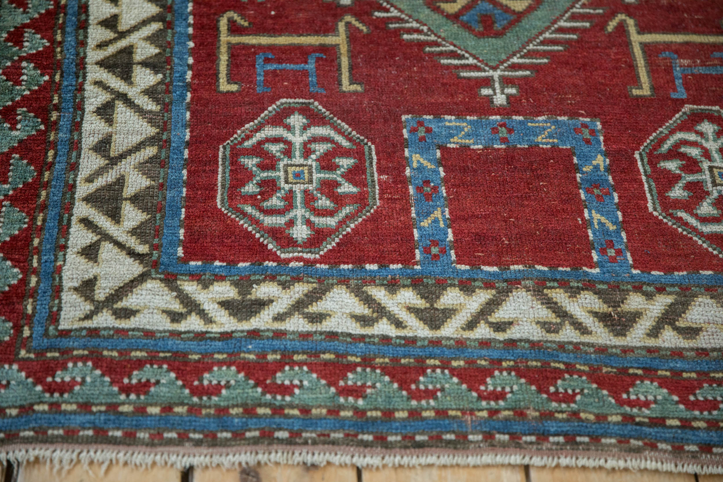 3.5x4.5 Antique Kazak Square Rug - Image 6