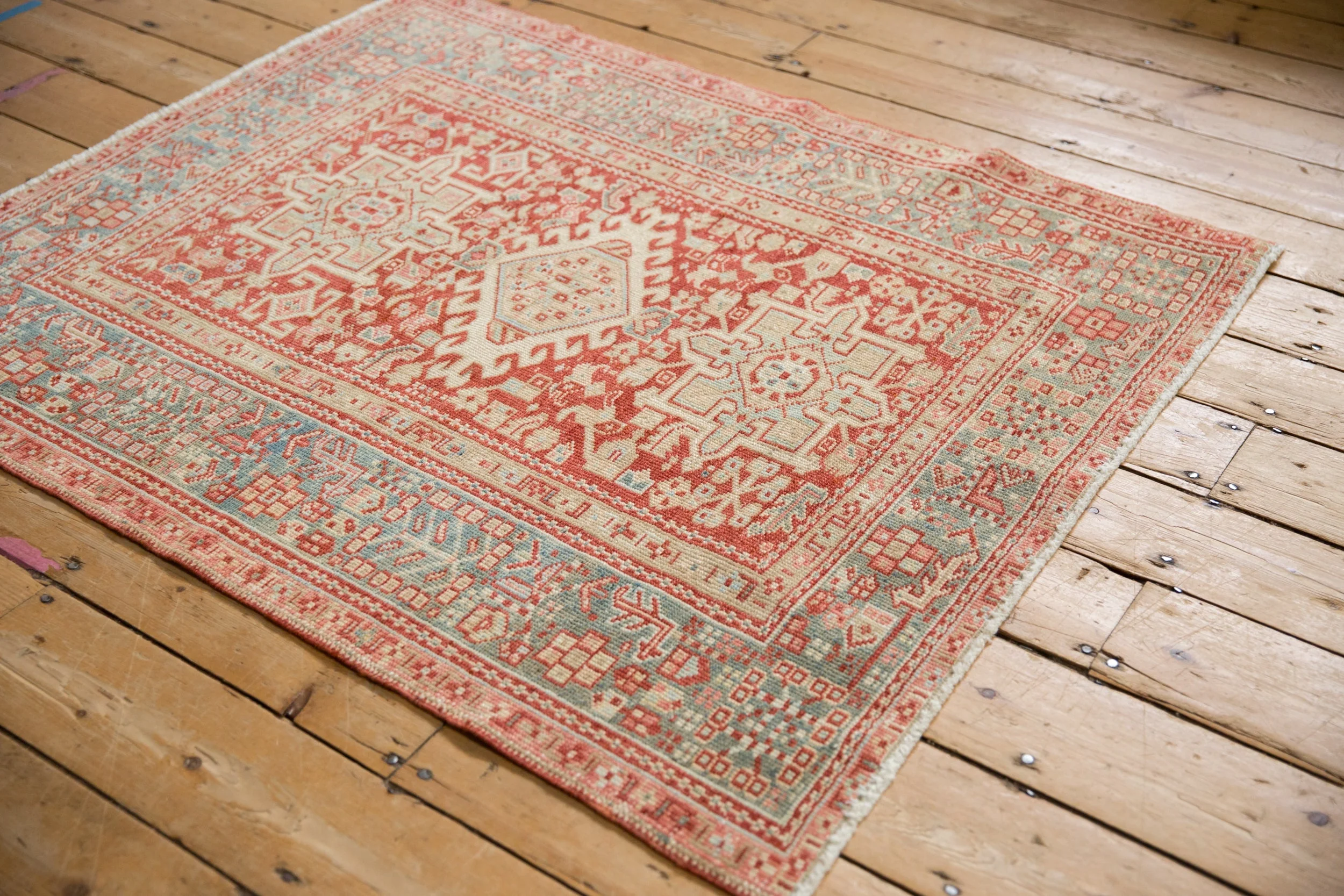 3.5x4.5 Vintage Distressed Karaja Square Rug - Image 4