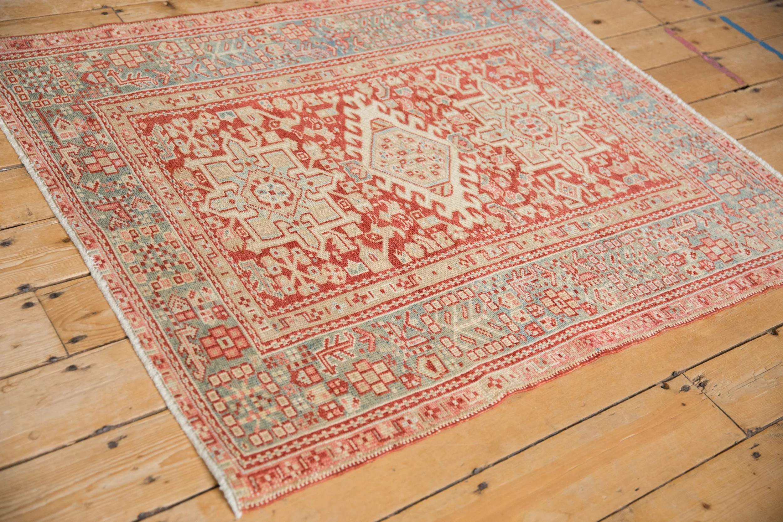 3.5x4.5 Vintage Distressed Karaja Square Rug - Image 5