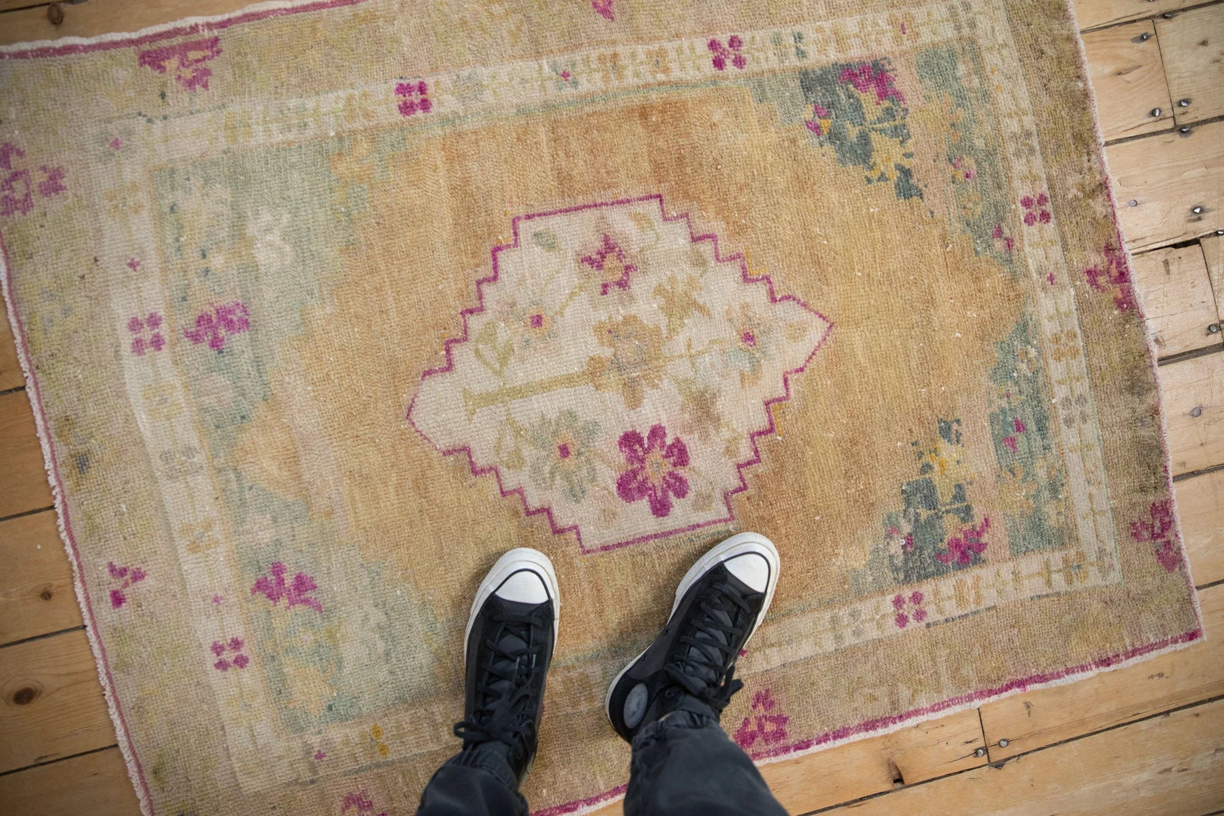 3.5x4.5 Vintage Distressed Oushak Square Rug - Image 2