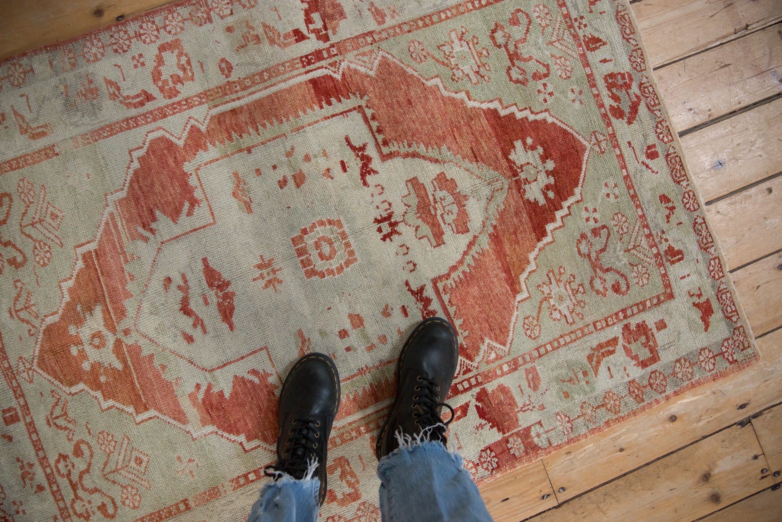 3.5x4.5 Vintage Distressed Oushak Square Rug - Image 2