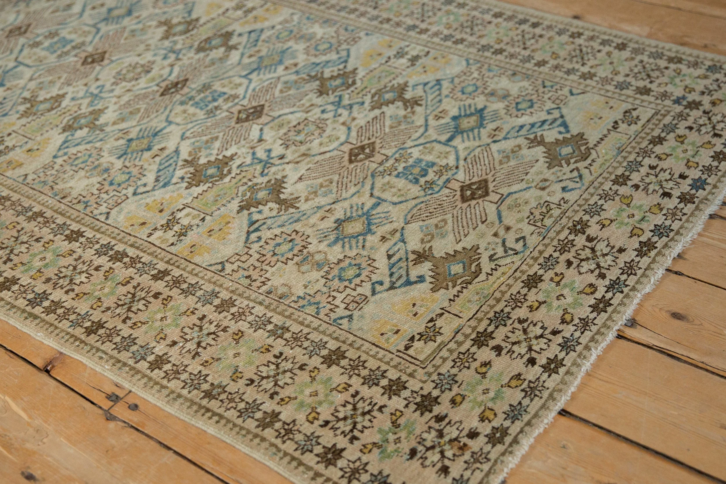 3.5x4.5 Vintage Distressed Tabriz Square Rug - Image 3