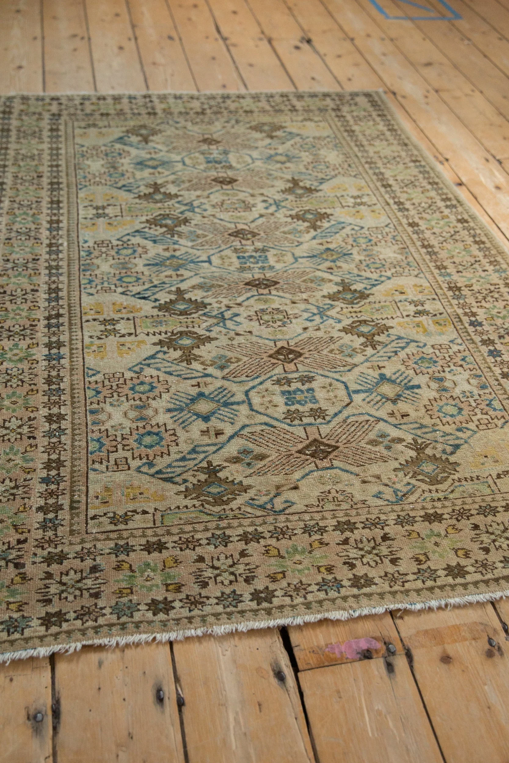 3.5x4.5 Vintage Distressed Tabriz Square Rug - Image 5