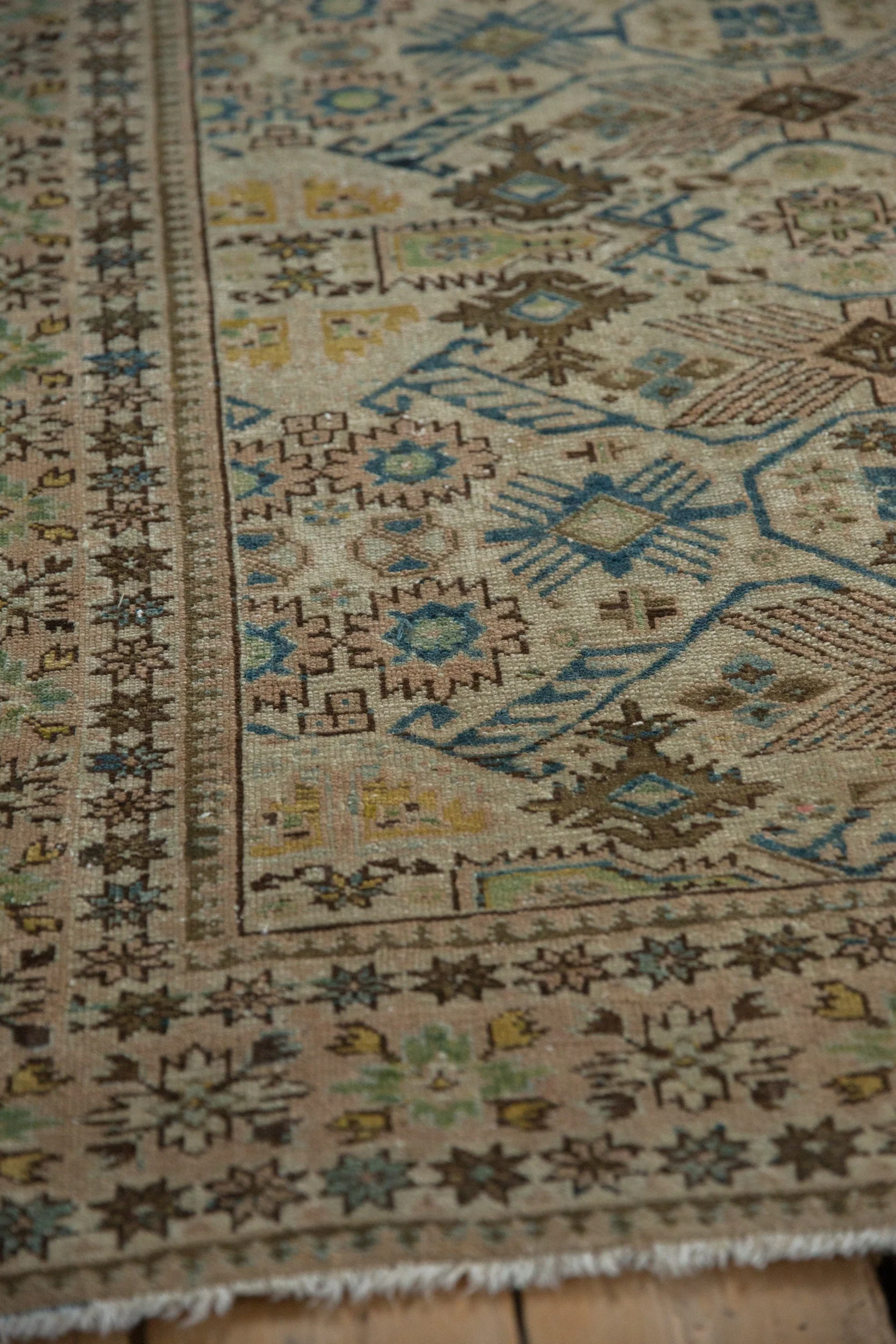 3.5x4.5 Vintage Distressed Tabriz Square Rug - Image 6