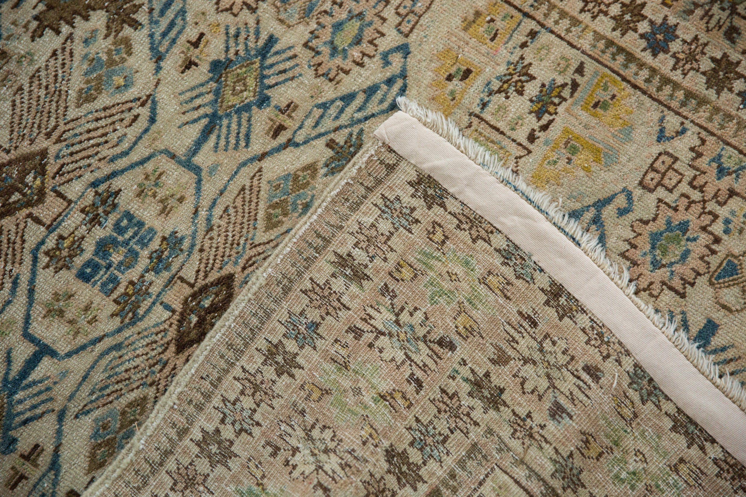 3.5x4.5 Vintage Distressed Tabriz Square Rug - Image 8