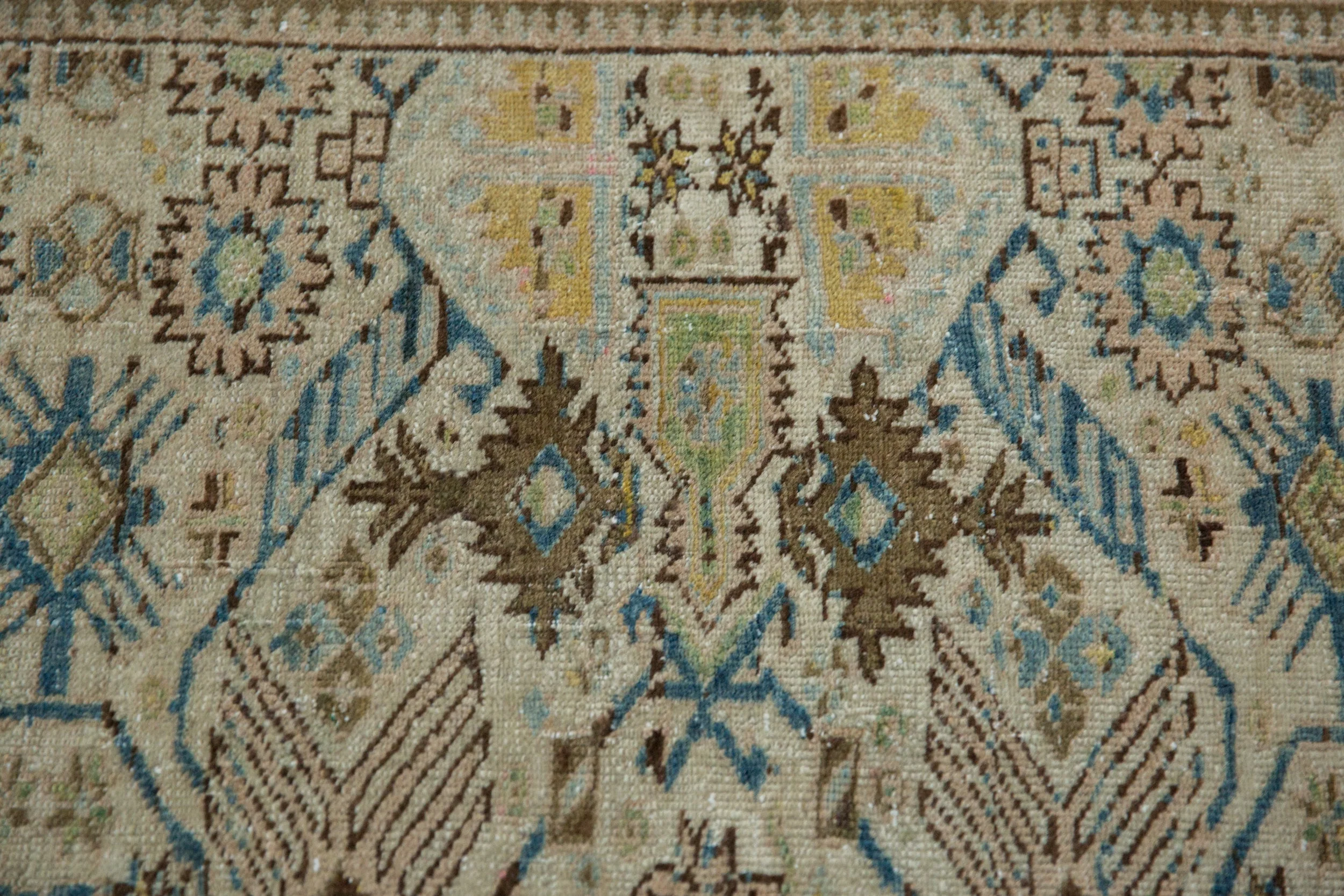 3.5x4.5 Vintage Distressed Tabriz Square Rug - Image 9