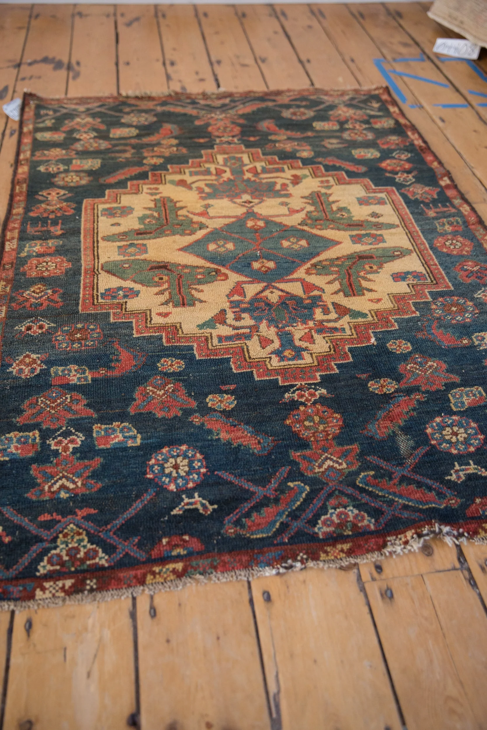 3.5x4.5 Vintage Fine Fragment Borchalou Square Rug - Image 3