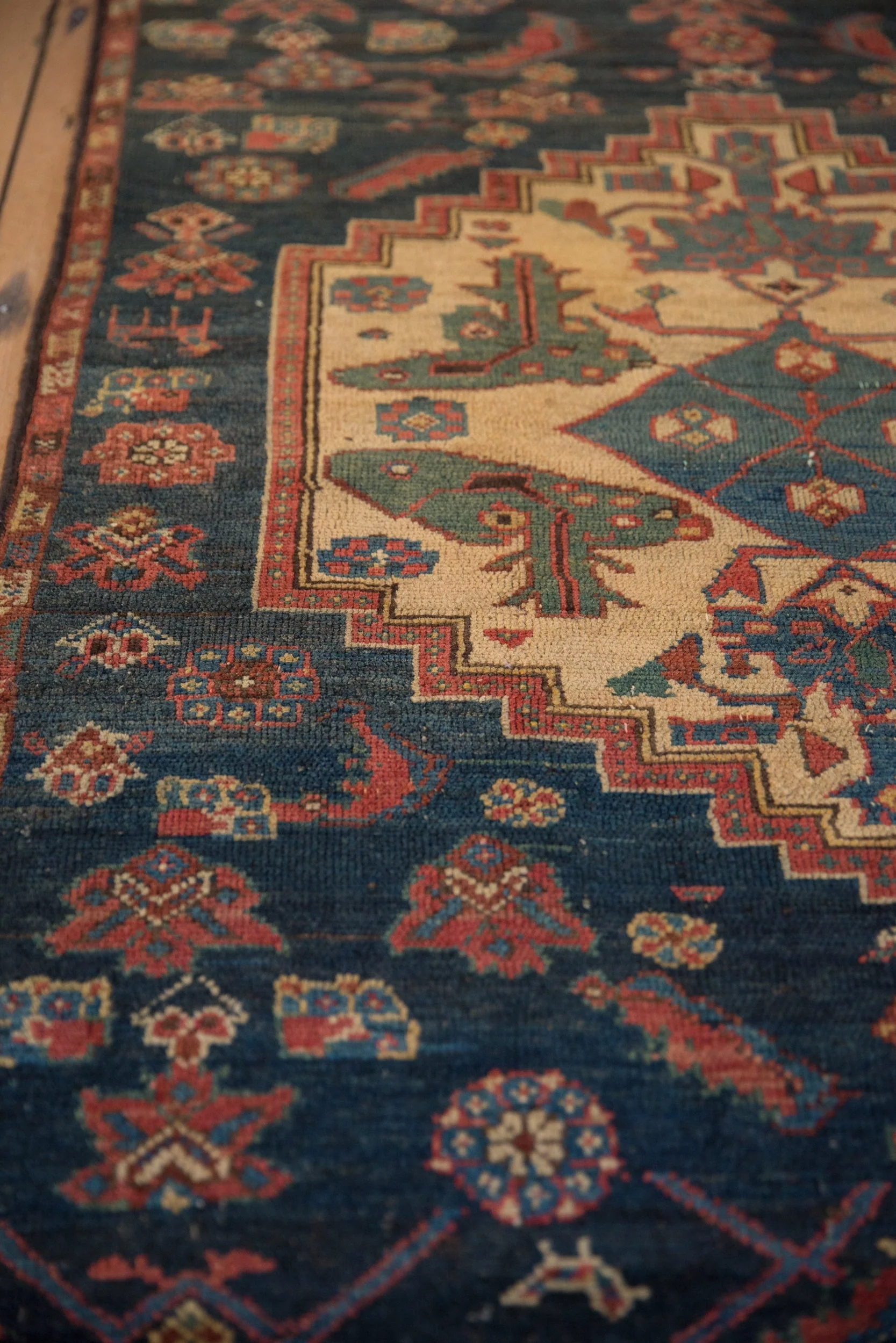 3.5x4.5 Vintage Fine Fragment Borchalou Square Rug - Image 4